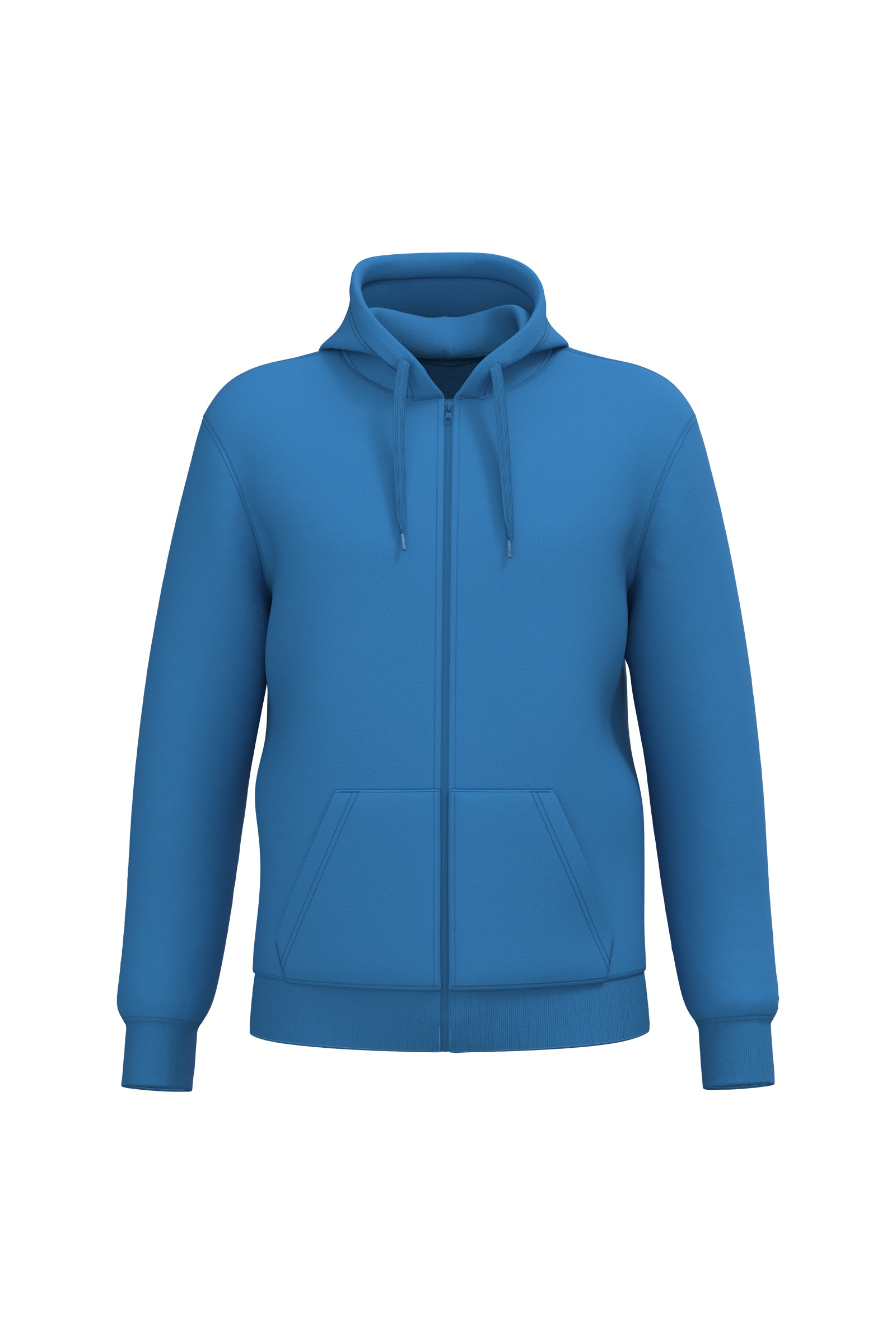 Kariban Gerecyclede uniseks sweater met rits en capuchon — Light Royal Blue