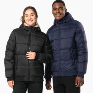 Kariban Uniseks donsjack met capuchon van gerecycled ripstop