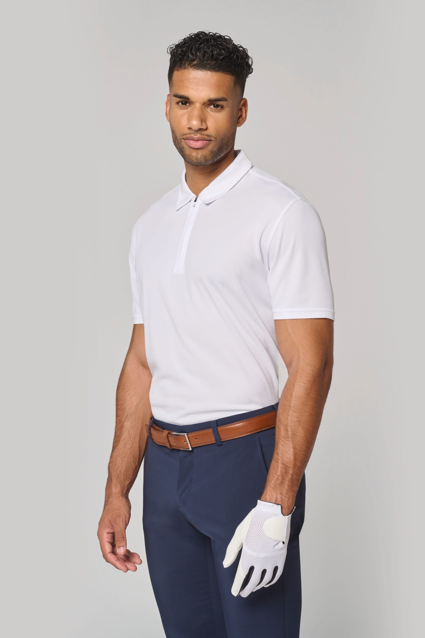 PROACT® Heren sportpolo met kraag met kwartrits