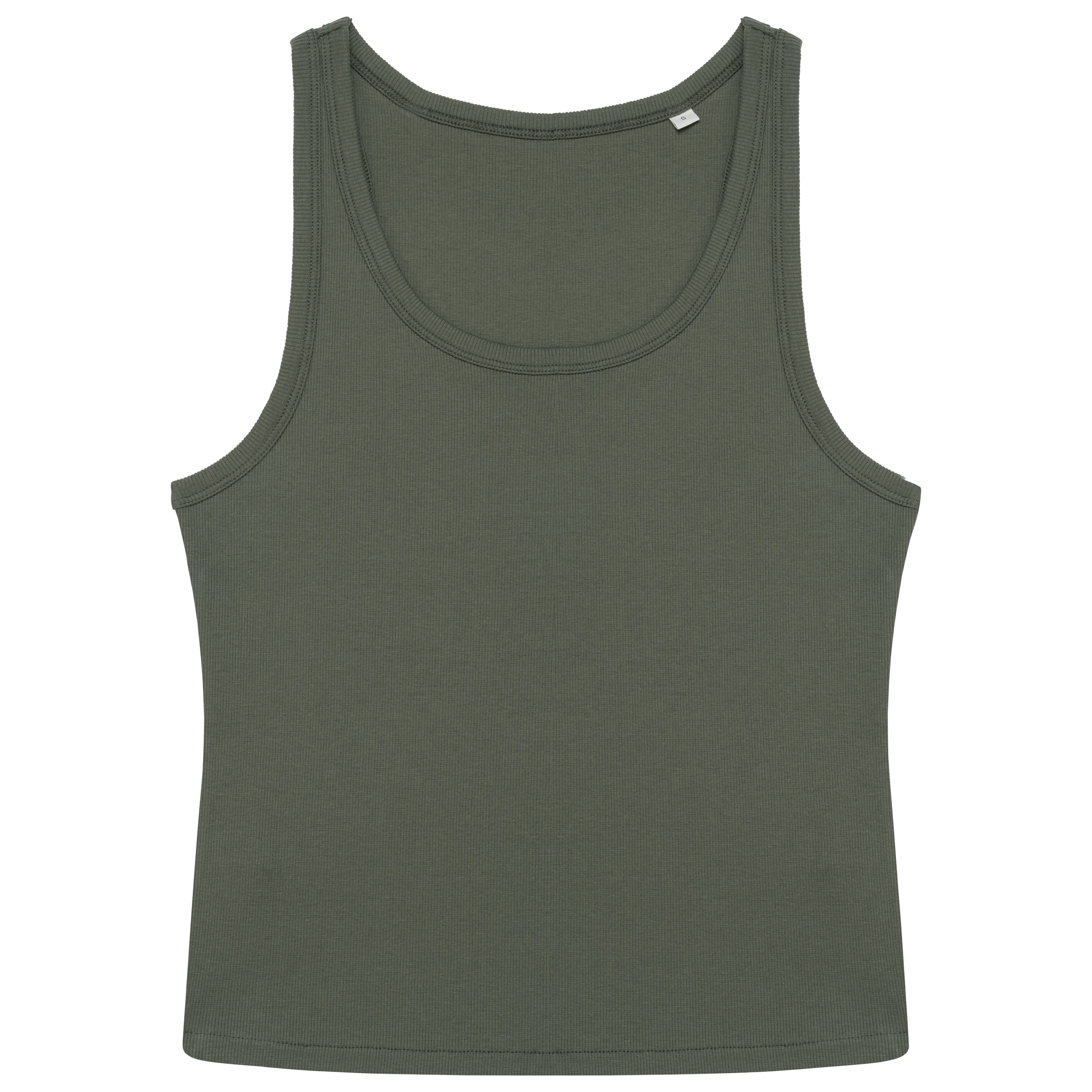 Native Spirit Ecologische geribde damestop — Organic Khaki