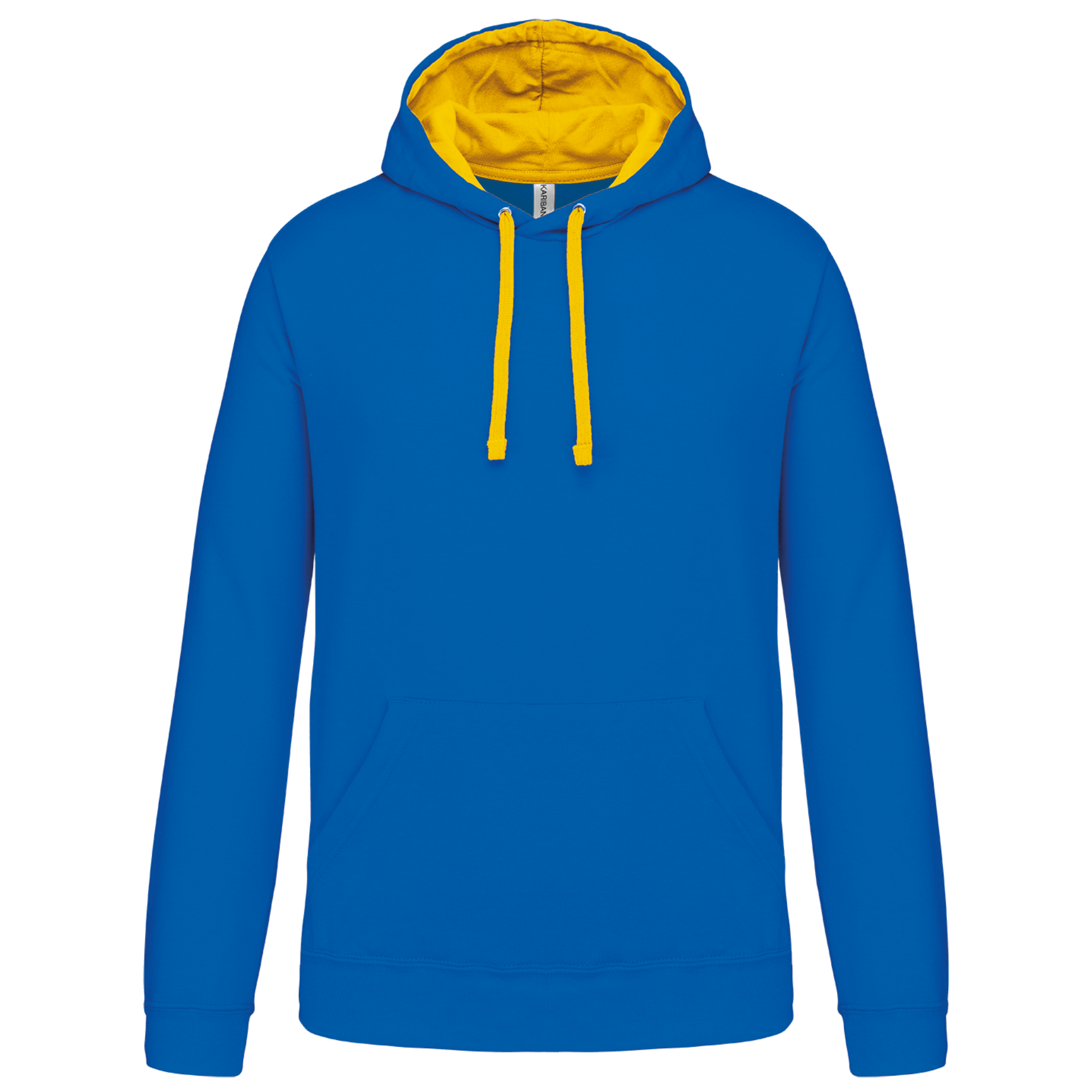Kariban Sweater met contrasterende capuchon — Light Royal Blue / Yellow