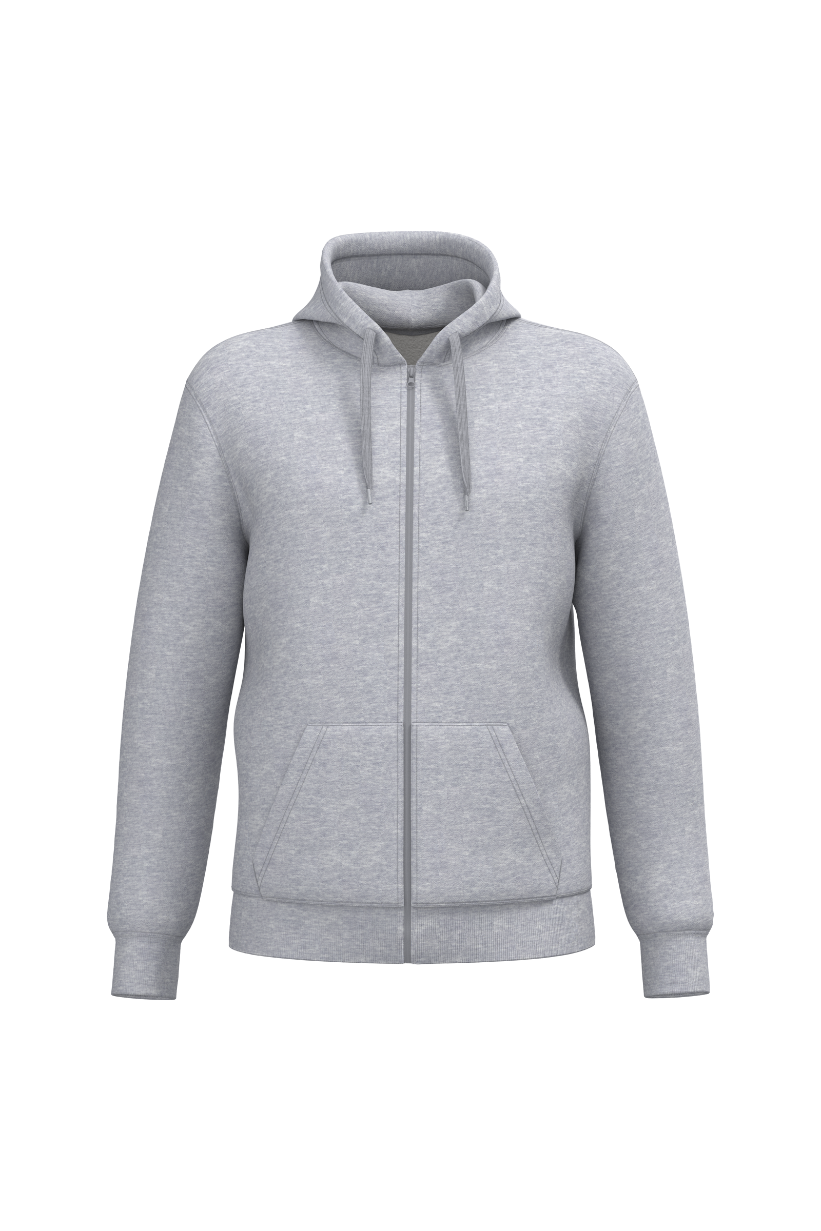 Kariban Gerecyclede uniseks sweater met rits en capuchon — Oxford Grey