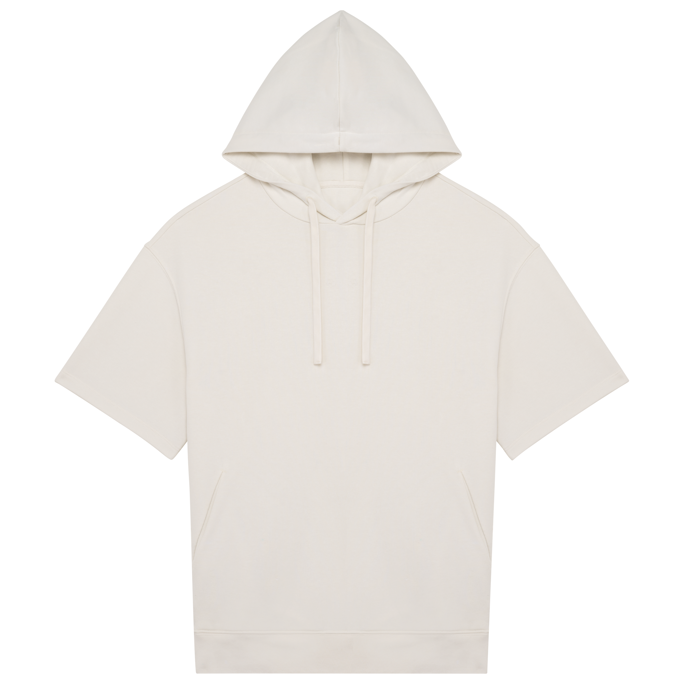 Native Spirit Ecologische uniseks sweater met capuchon en korte verlaagde schouders French Terry — Ivory