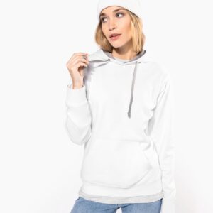 Kariban Damessweater met capuchon in contrasterende kleur