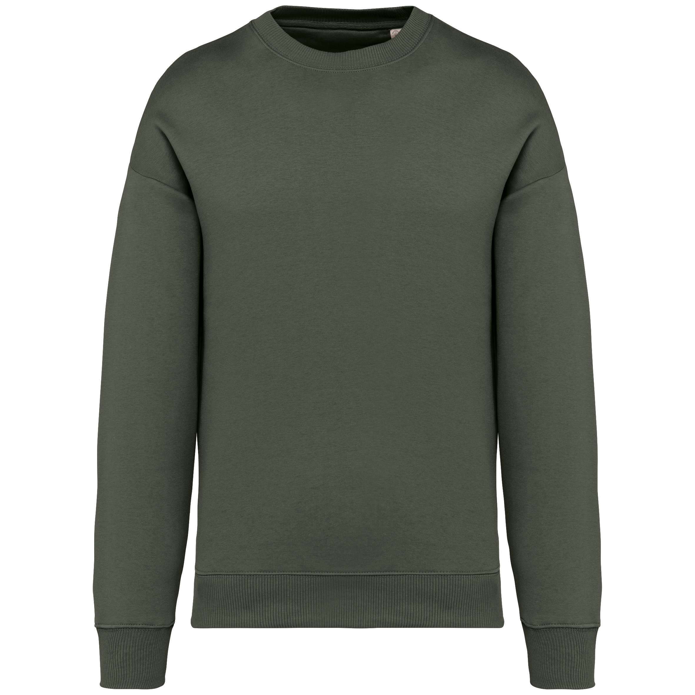 Native Spirit Ecologische oversized uniseks sweater met ronde hals — Organic Khaki