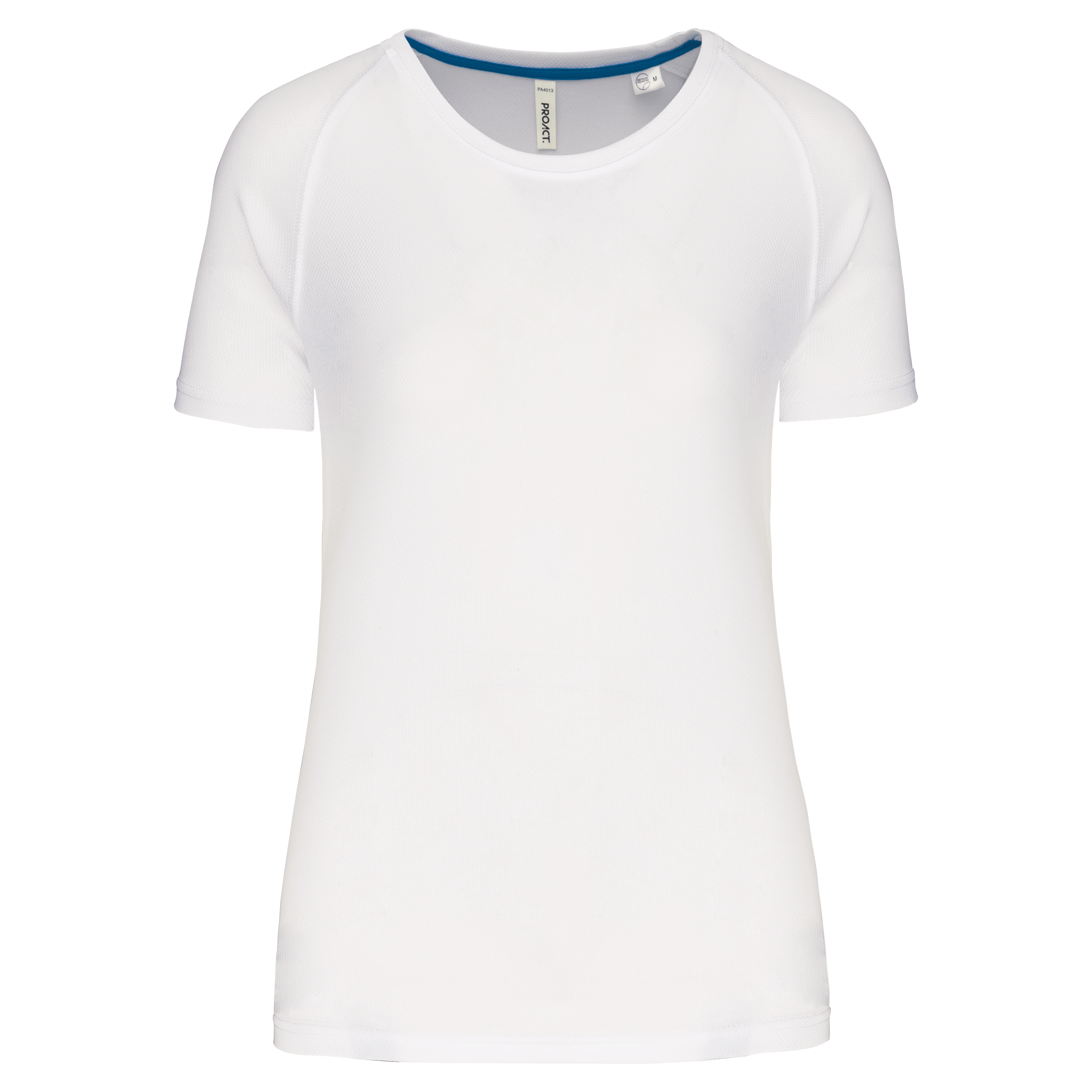 PROACT® Gerecycled damessport-T-shirt met ronde hals — White