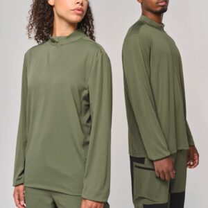 PROACT® Uniseks outdoor-T-shirt met 1/4-rits en lange mouwen