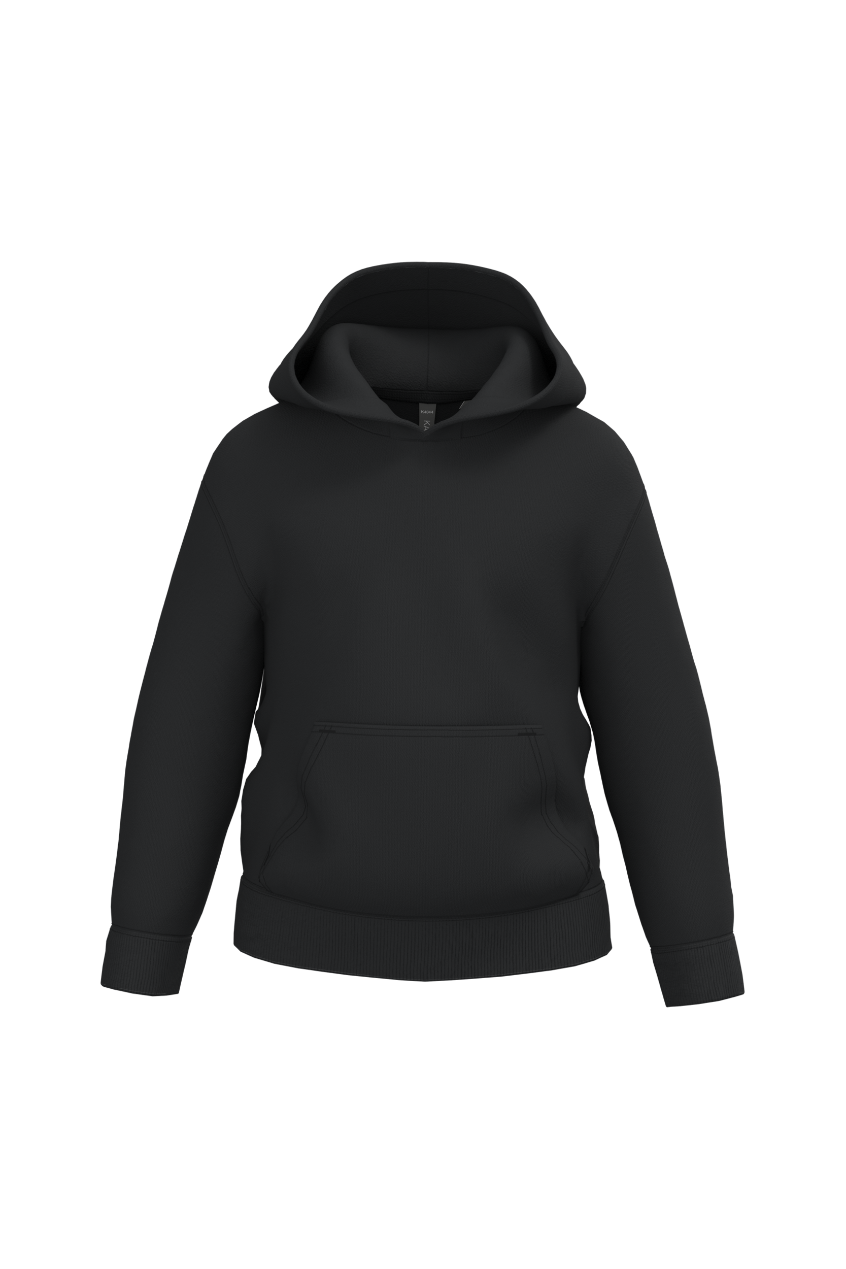 Kariban Gerecyclede kindersweater met capuchon — Black