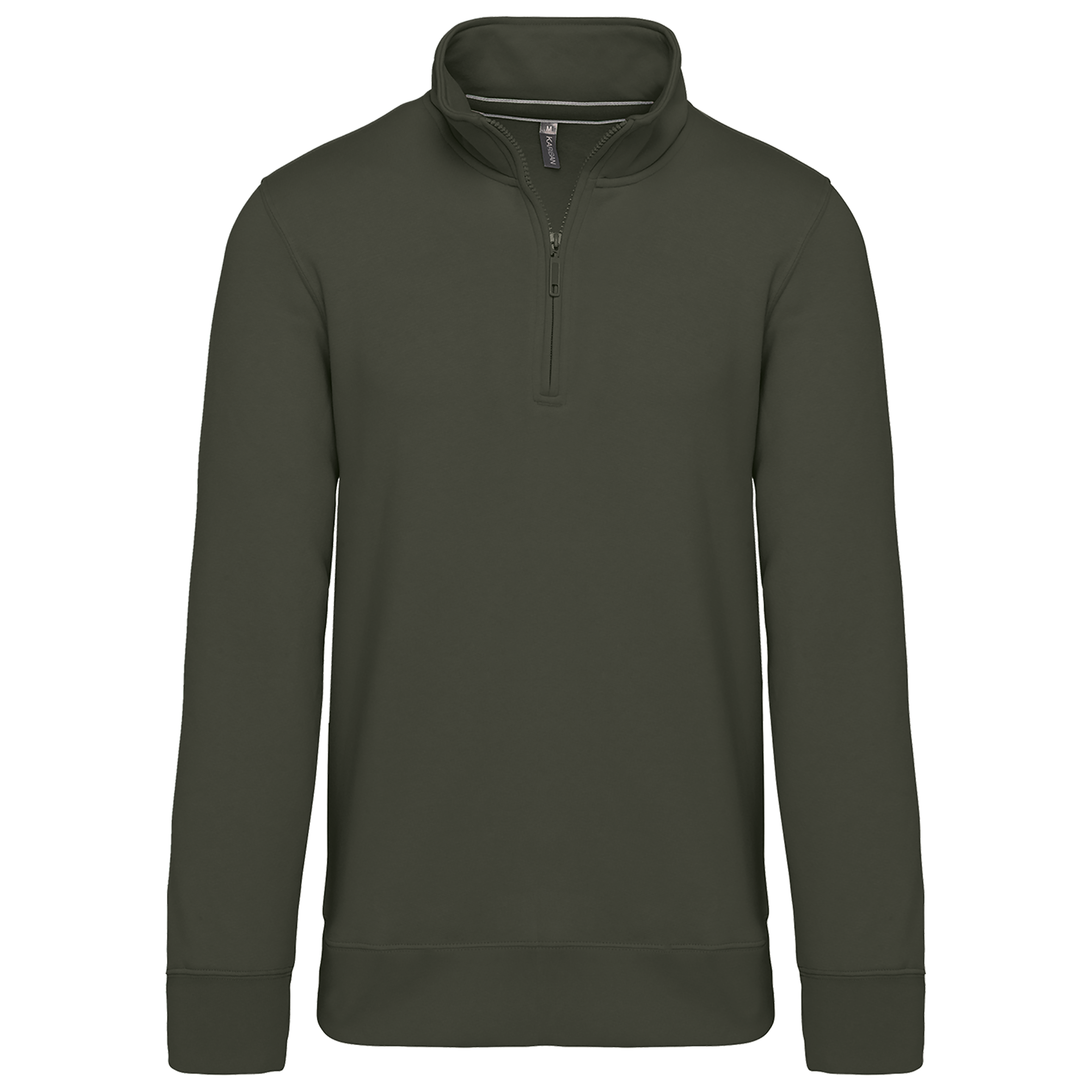 Kariban Sweater met ritskraag — Dark Khaki