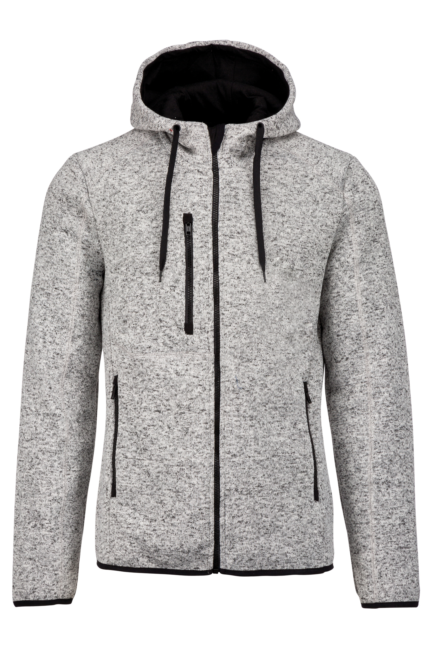 PROACT® Heather herenvest met capuchon — Light grey melange
