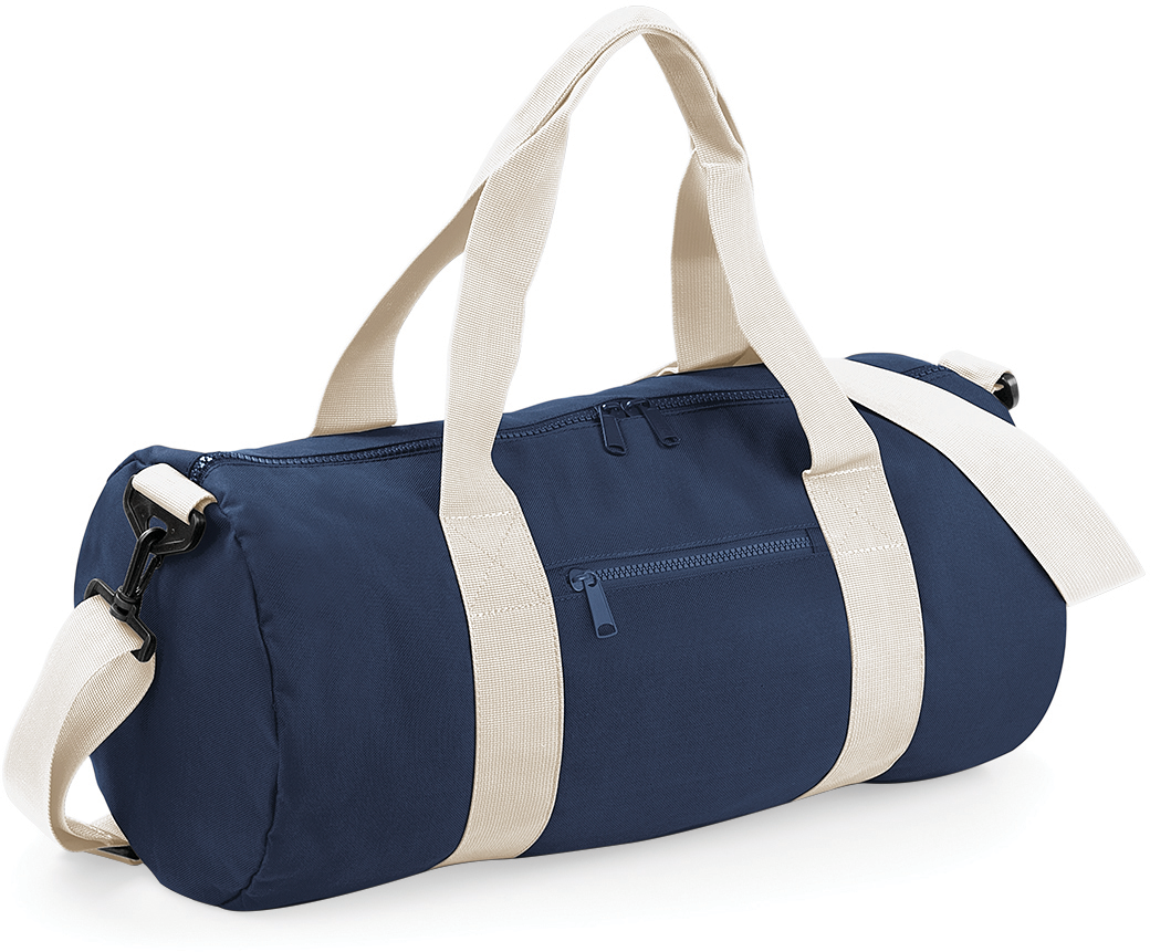 BagBase® Original Barrel Bag — French Navy / Off White