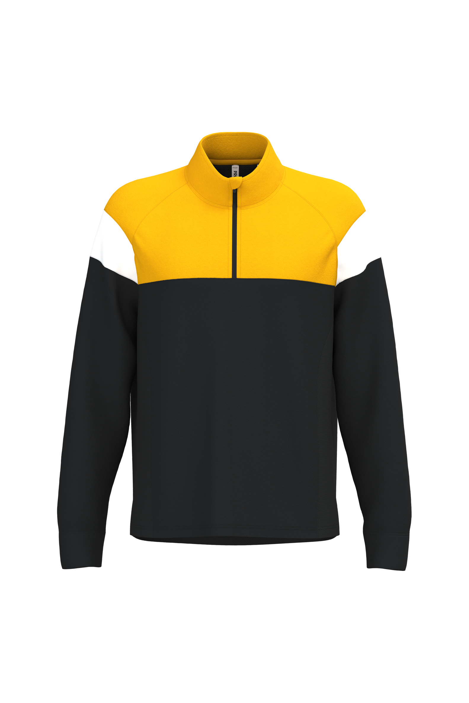 PROACT® Trainingssweater 1/4 rits uniseks — Black / Sporty Yellow