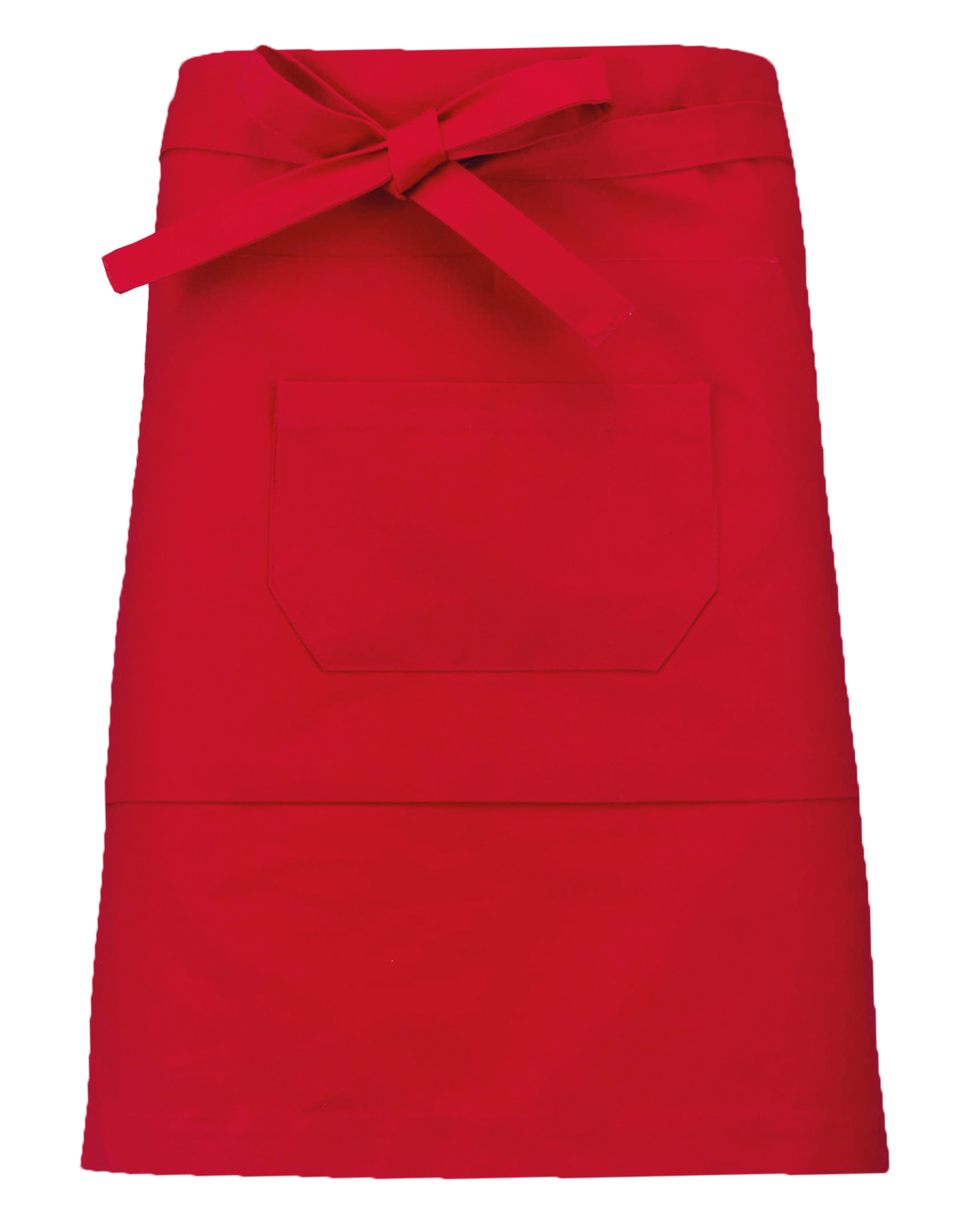 Kariban Katoenen halflang schort — Red