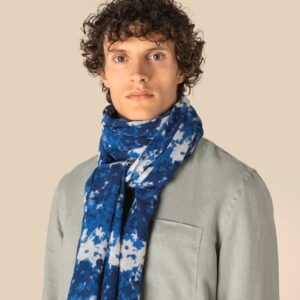 Spasso Uniseks tulbanddoek met bloemenmotief  — Blue Floral Print