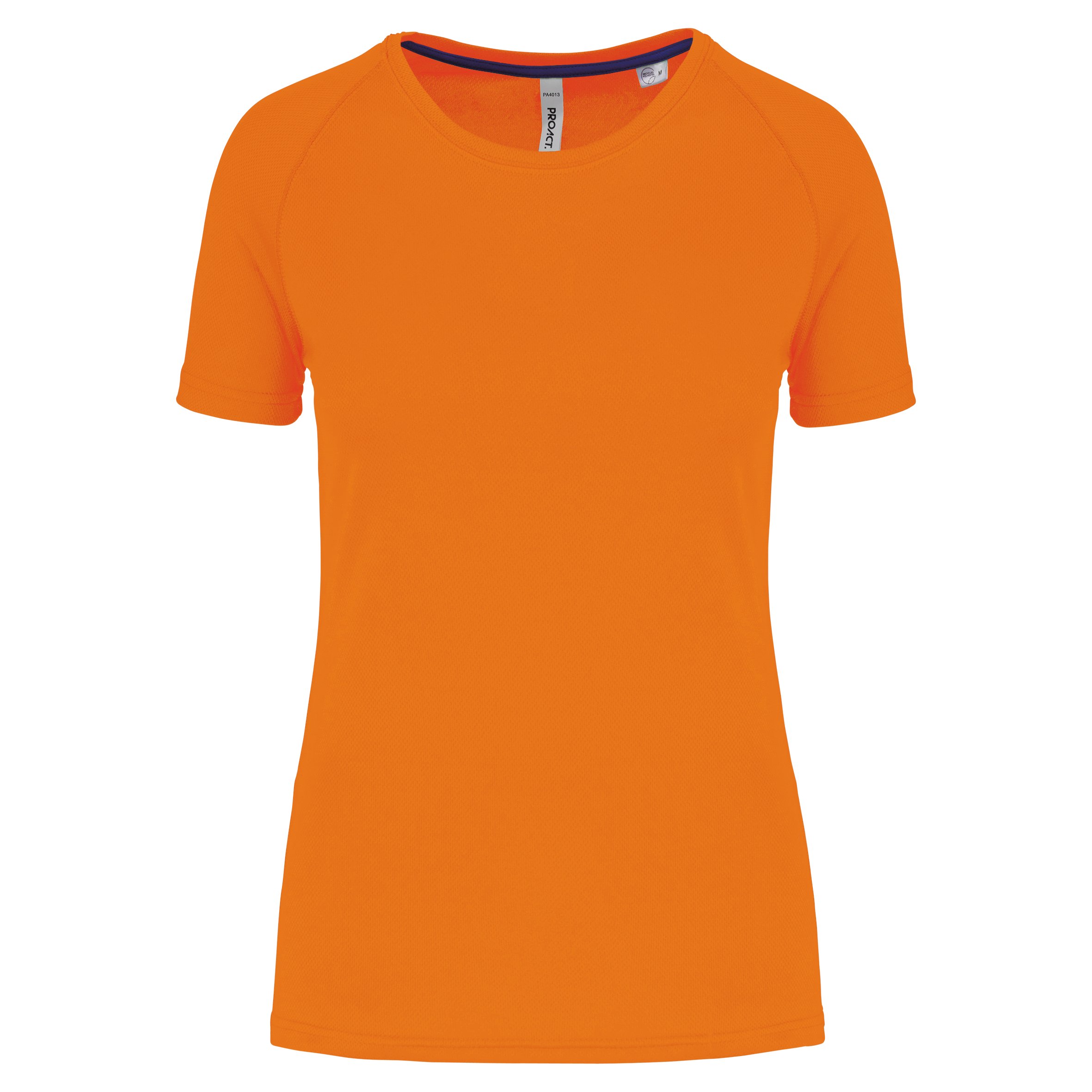 PROACT® Gerecycled damessport-T-shirt met ronde hals — Fluorescent Orange