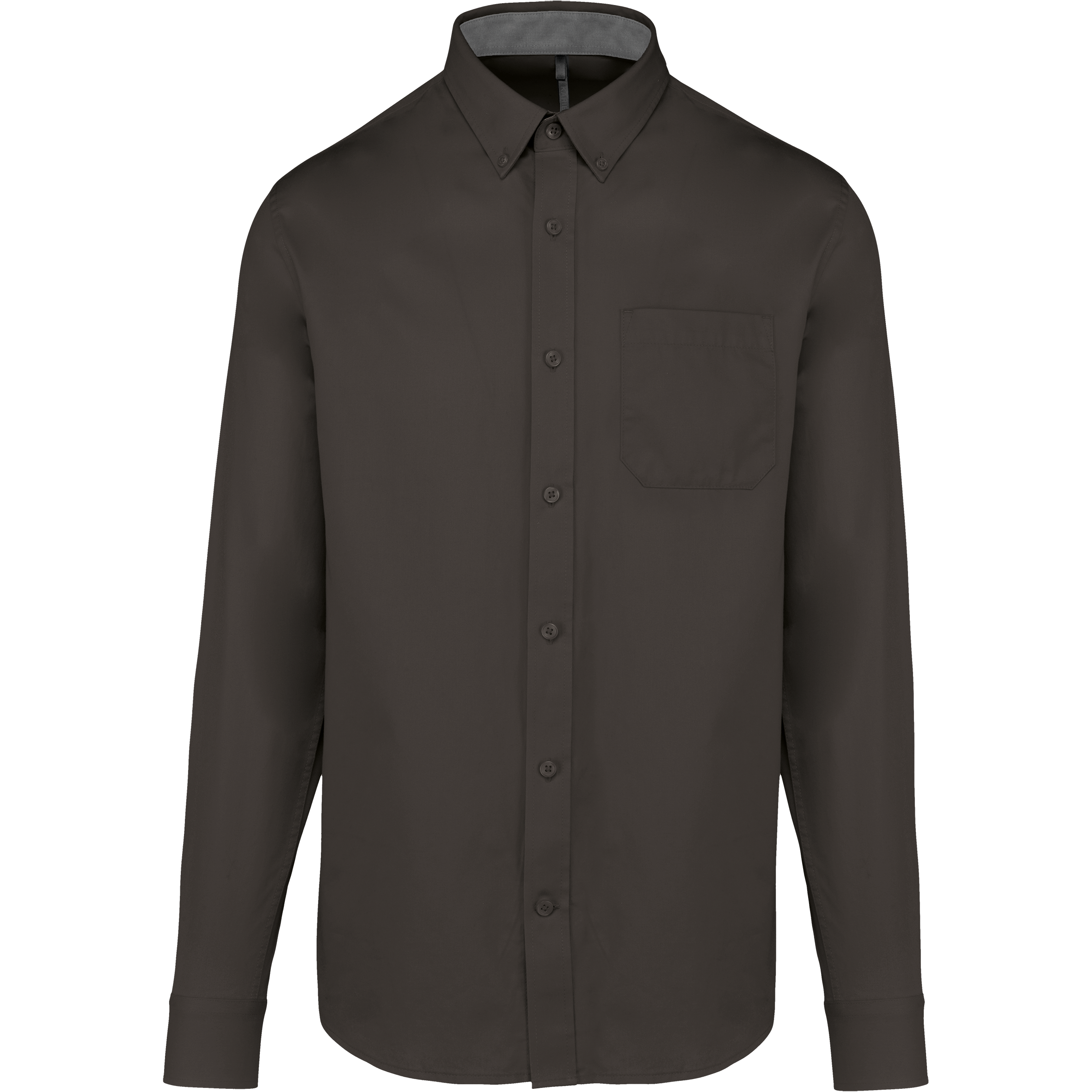 Kariban Herenoverhemd met lange mouwen van katoen Nevada — Dark Grey