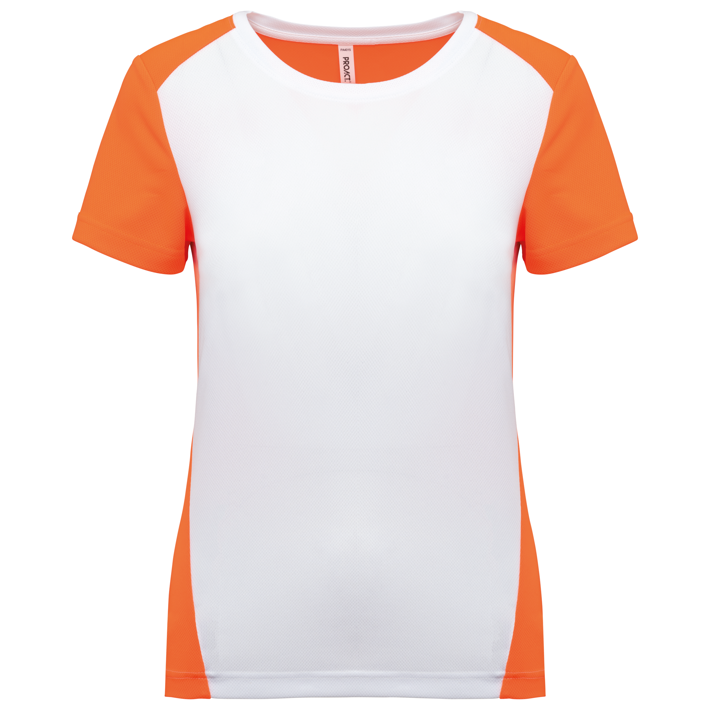 PROACT® Ecologisch sport-T-shirt in twee kleuren voor dames — White / Fluorescent Orange