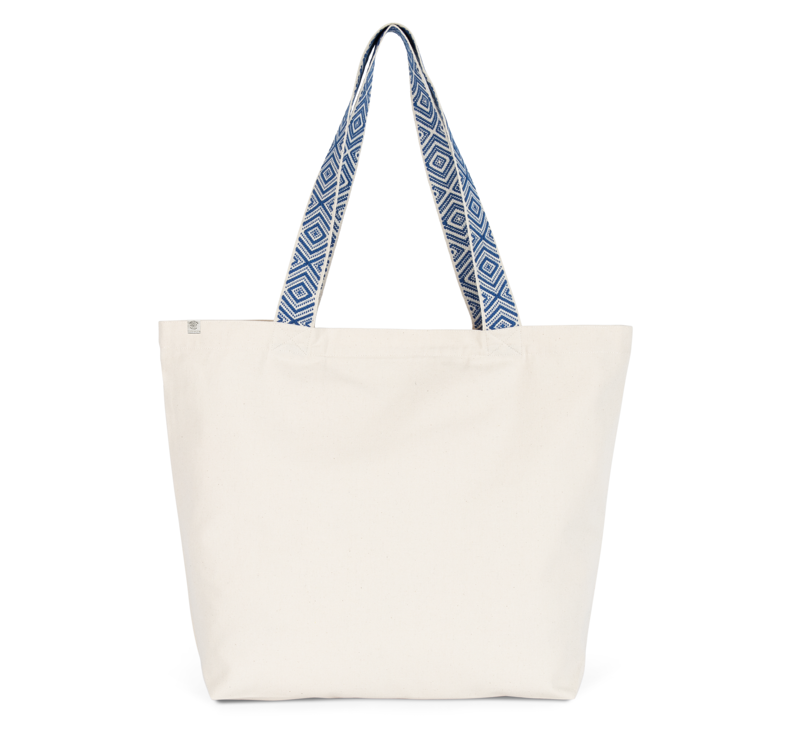 Kimood Grote gerecyclede shopper — Ecume / Ethnic Blue