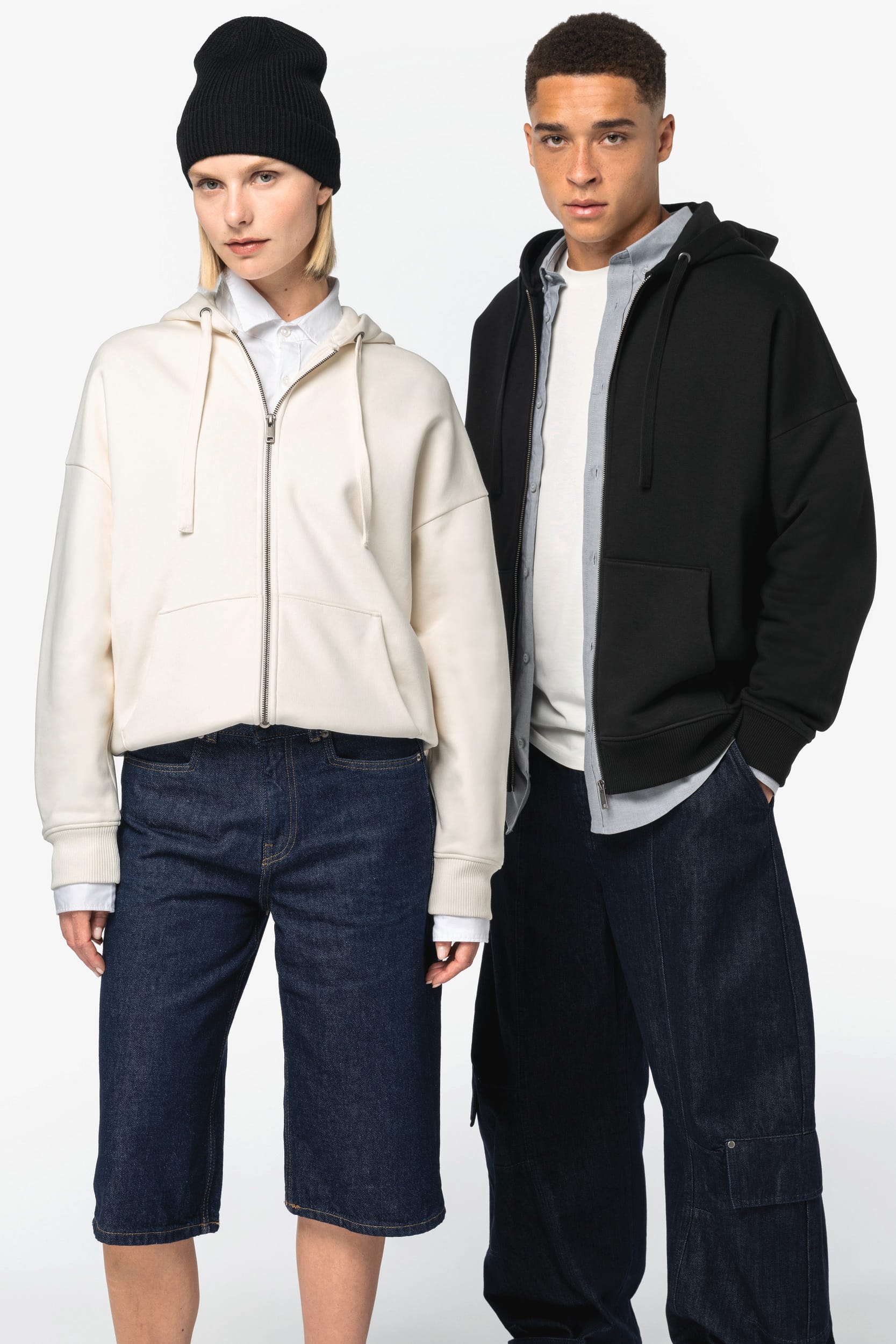 Native Spirit Duurzaam uniseks oversized sweatervest met capuchon