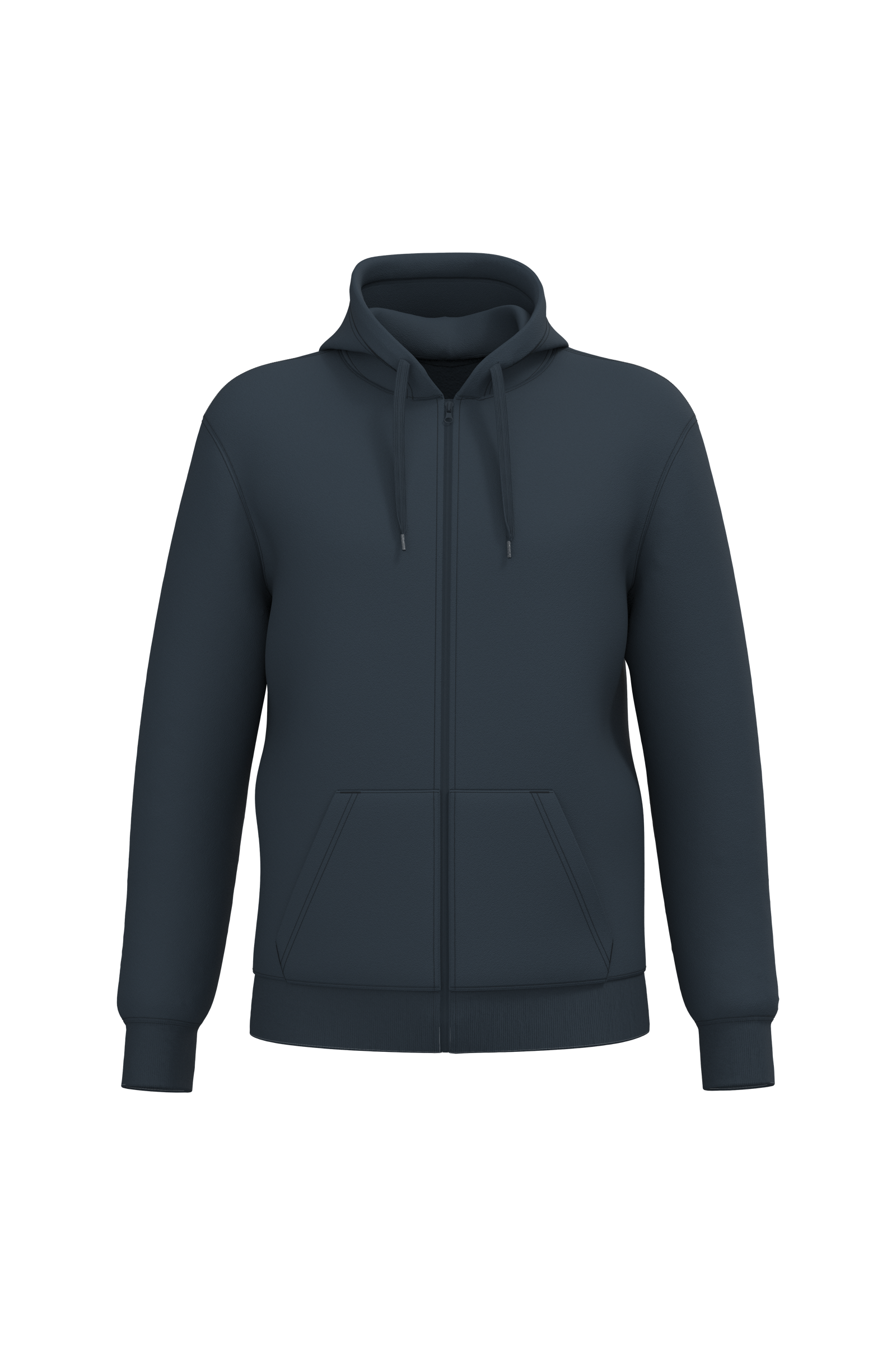 Kariban Gerecyclede uniseks sweater met rits en capuchon — Navy