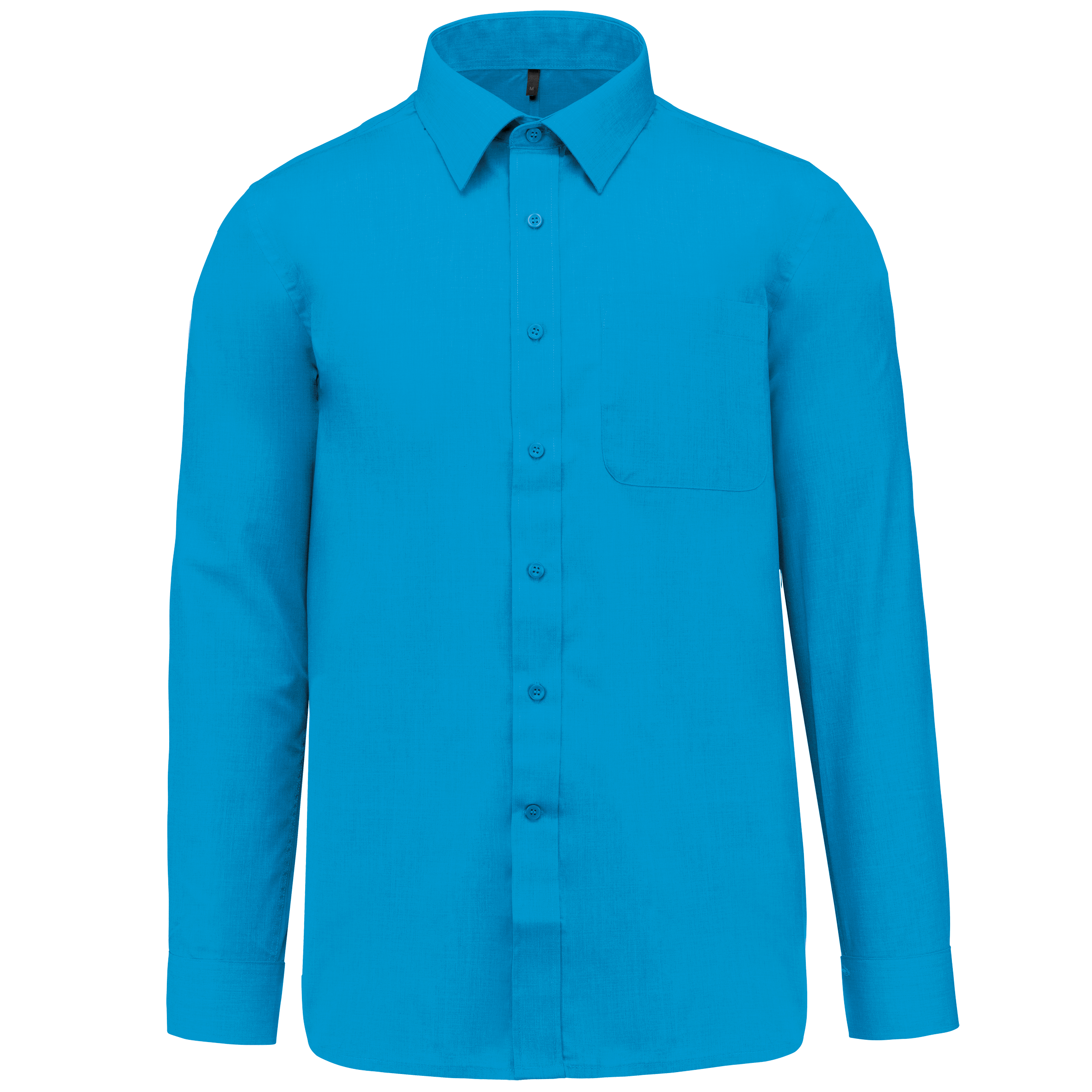 Kariban Overhemd in onderhoudsvriendelijk polykatoen-popeline heren — Bright Turquoise