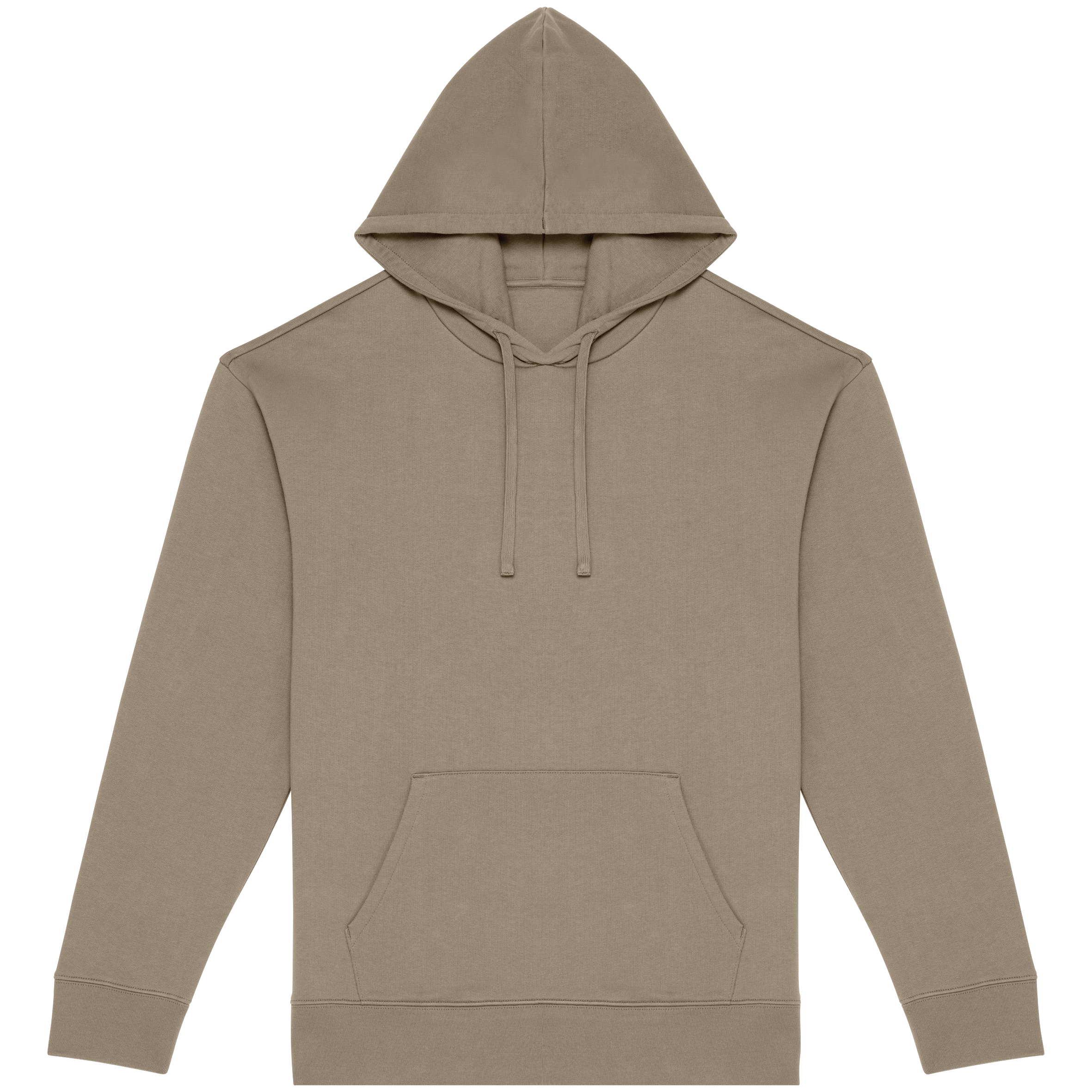 Native Spirit Ecologische uniseks sweater met capuchon en verlaagde schouders in geborsteld fleece — Wet Sand