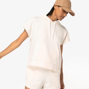 Native Spirit Ecologische ruime, mouwloze damessweater met capuchon in French Terry