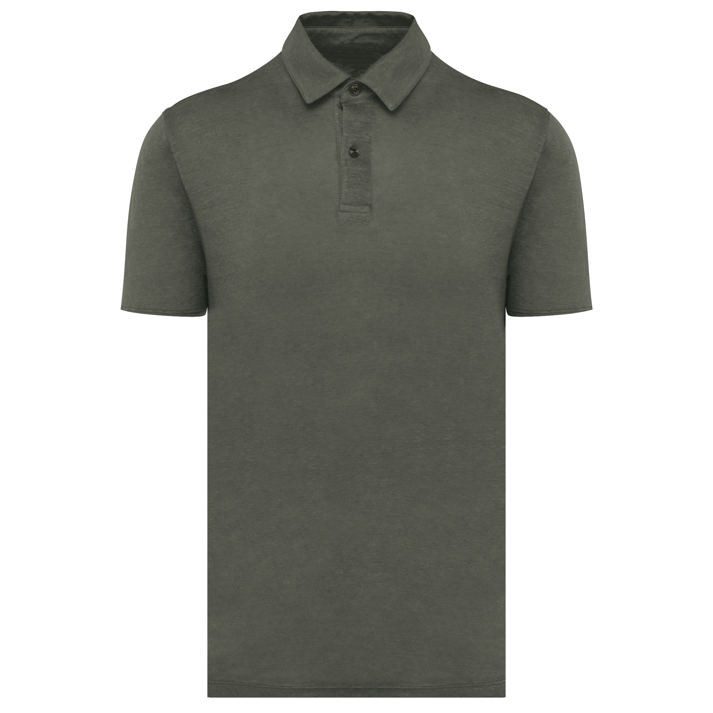 Spasso Linnen herenpolo — Organic Khaki