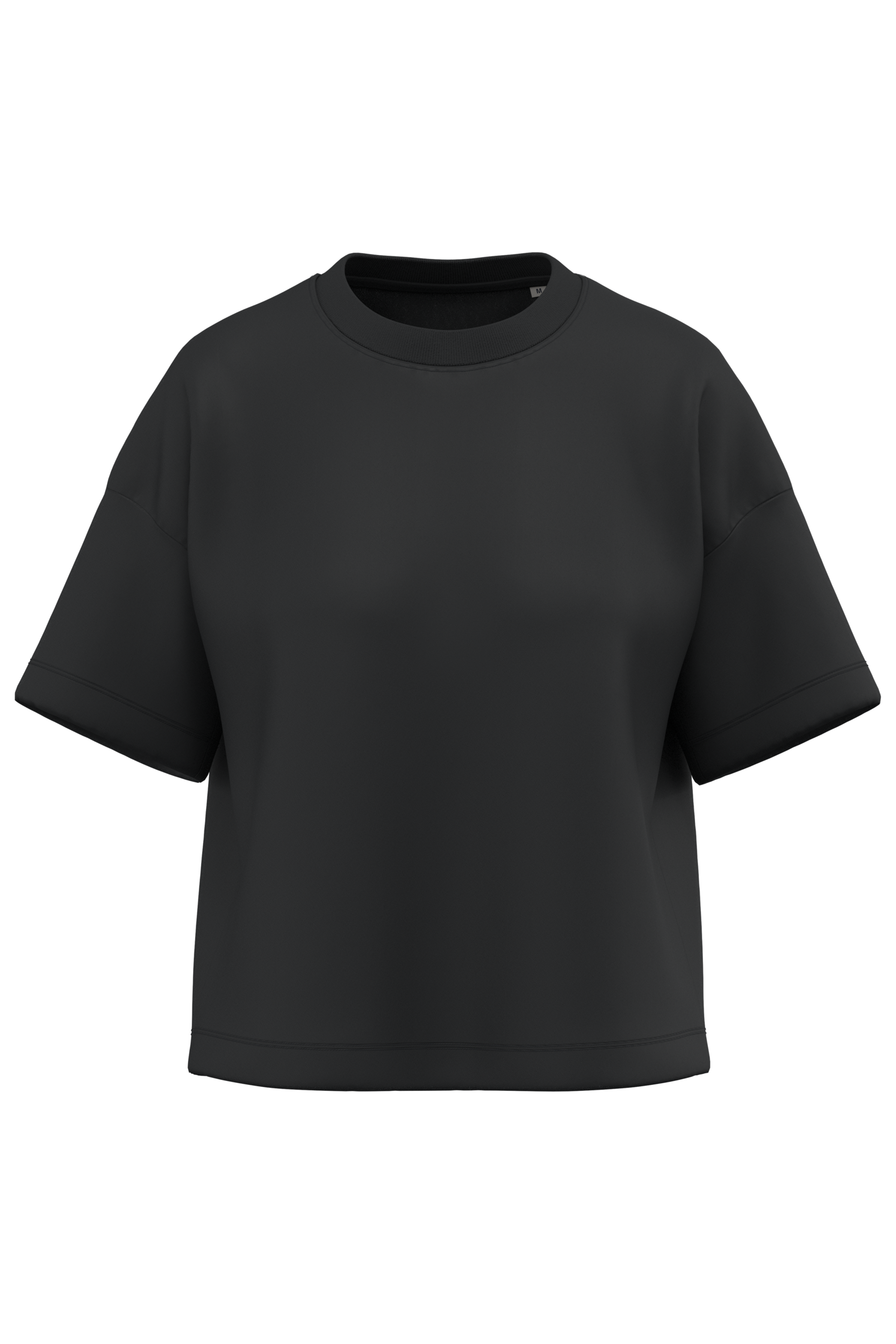 Native Spirit Duurzaam boxy dames-T-shirt met afhangende schouders — Black