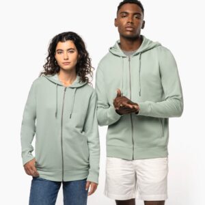 Kariban Ecologisch uniseks sweatvest met capuchon 