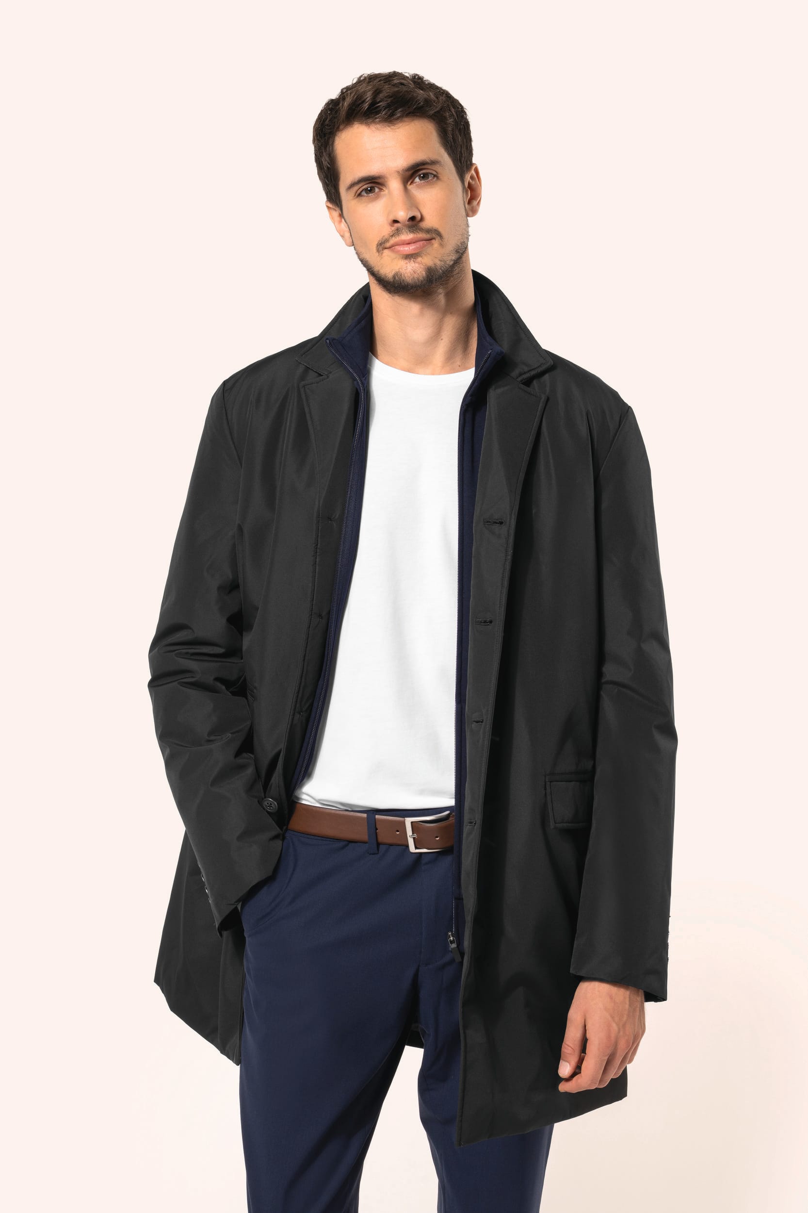 Kariban Premium Gestructureerde trenchcoat voor heren