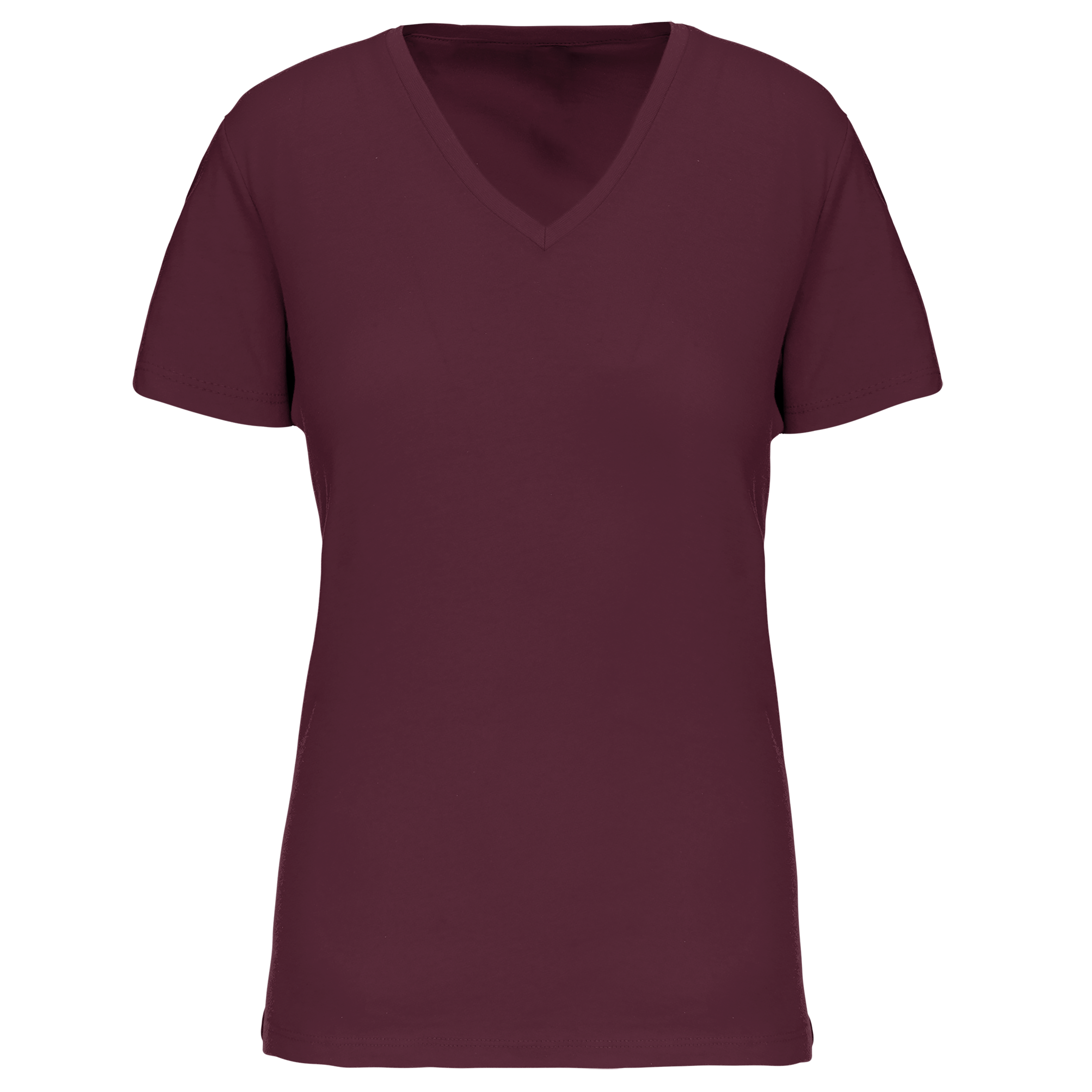 Kariban Dames-T-shirt BIO150 IC V-hals — Wine