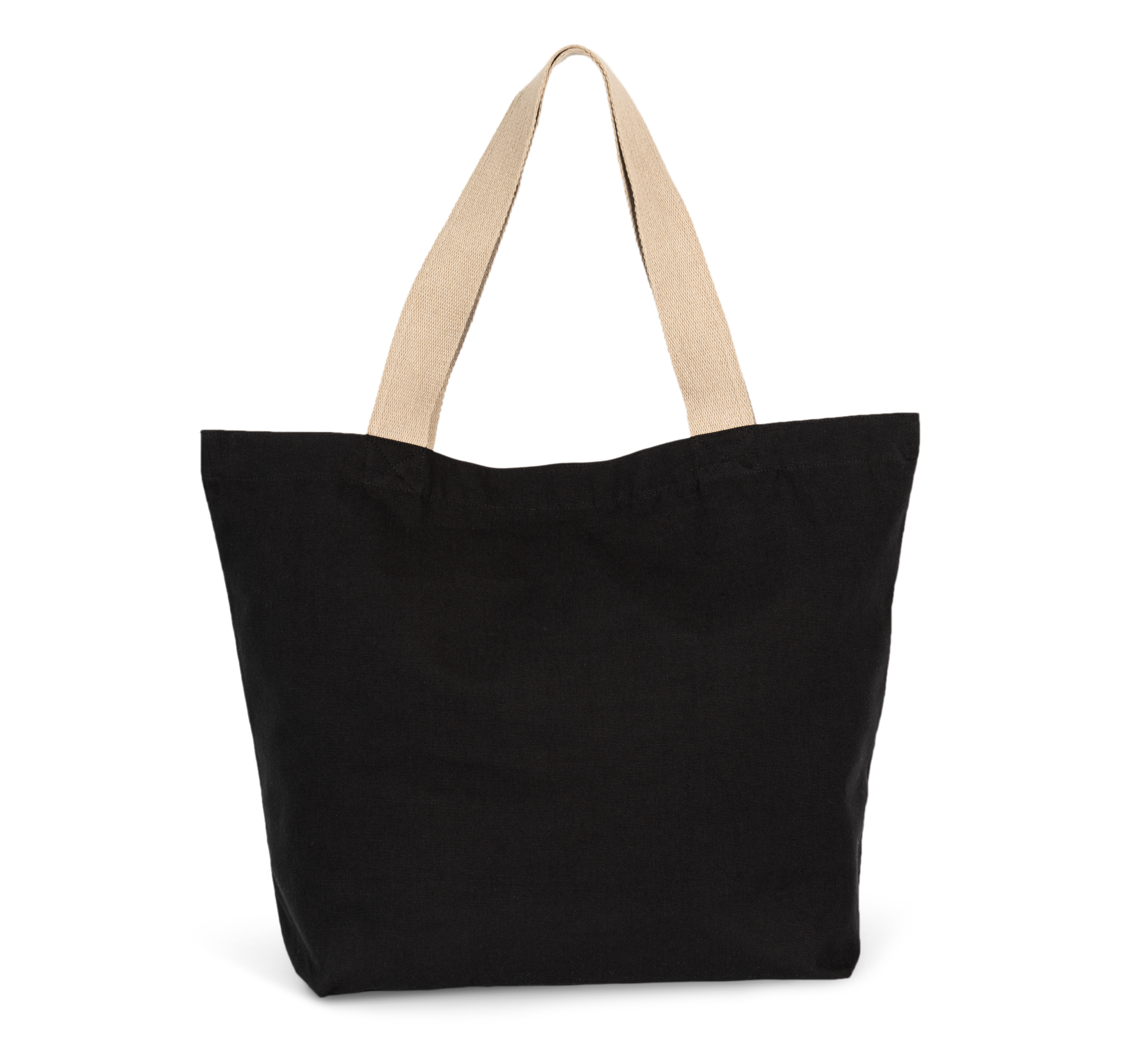 Kimood Grote, gerecyclede shopper met platte bodem — Black Night / Hemp
