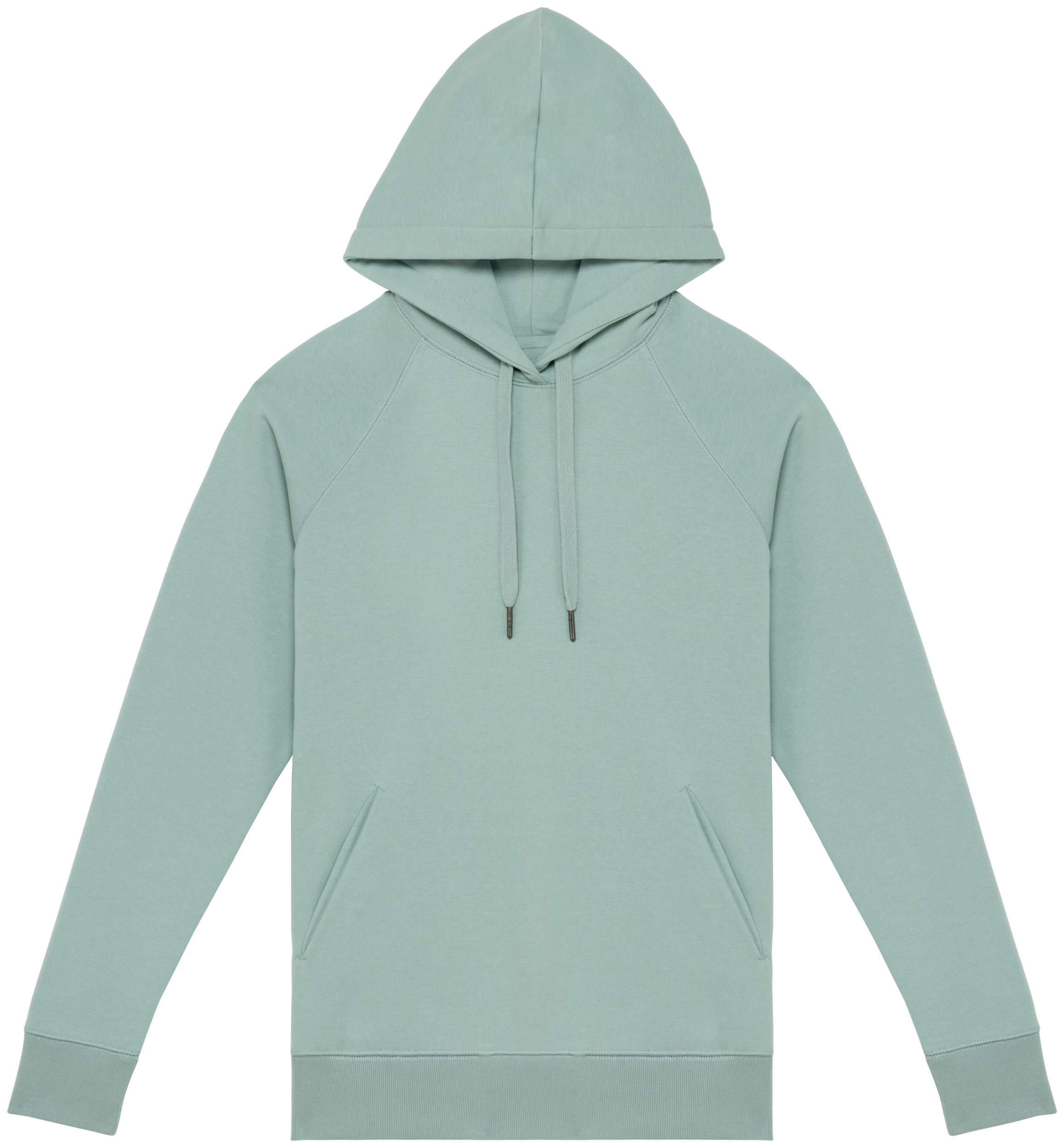 Native Spirit Ecologische damessweater met capuchon en raglanmouwen — Jade Green