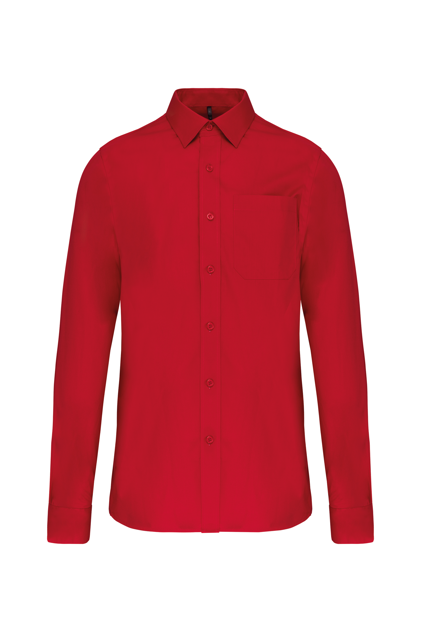 Kariban Heren poplin overhemd lange mouwen — Classic Red