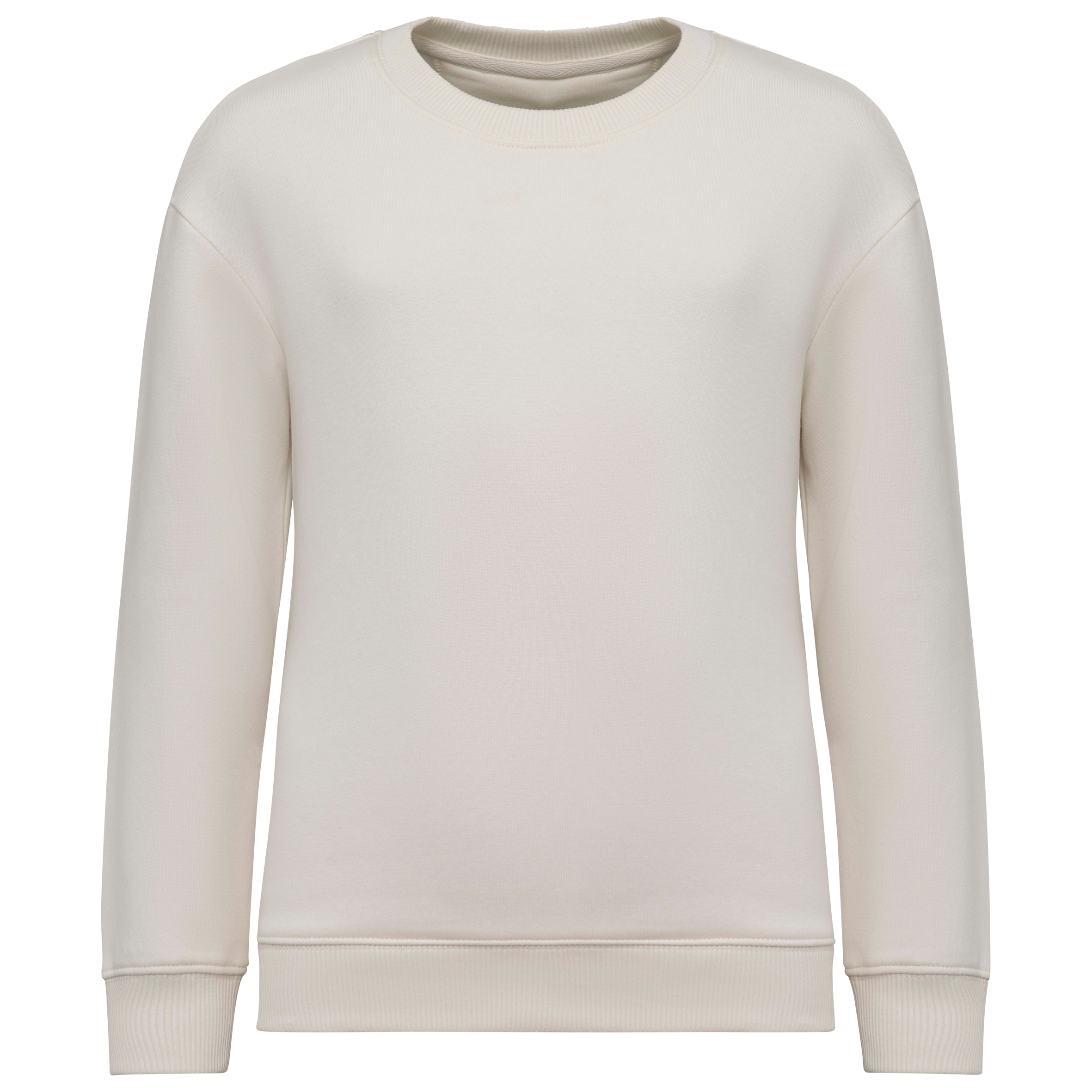 Native Spirit Ecologische cropped kindersweater met ronde hals — Ivory