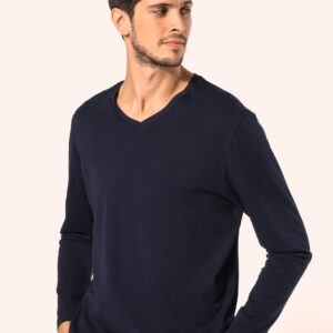 Kariban Premium Supima® heren-T-shirt V-hals lange mouwen