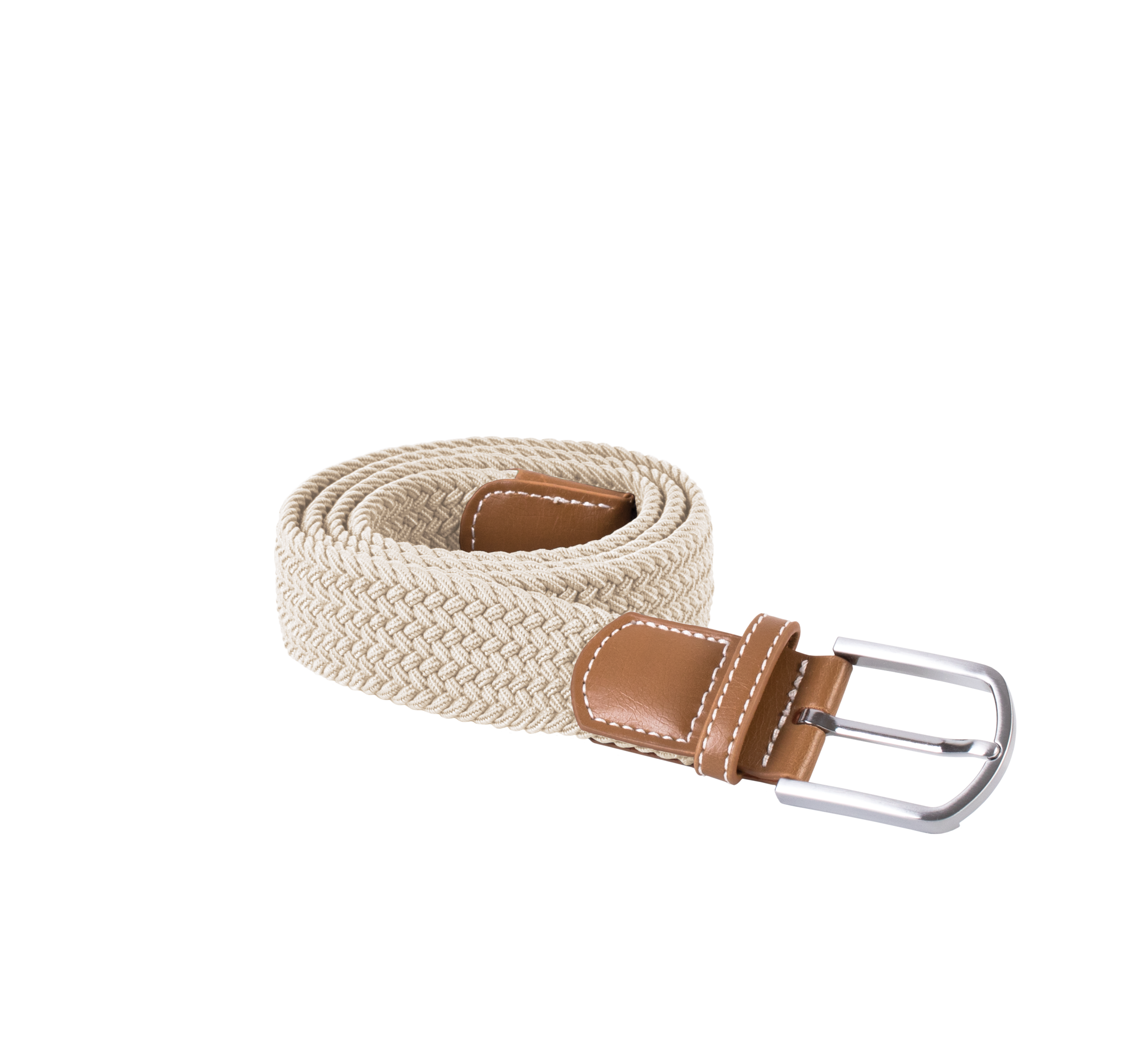 K-up Elastische gevlochten riem — Ecru