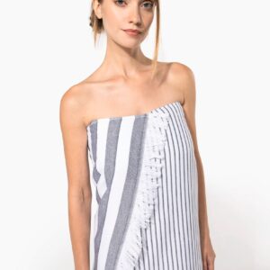 Kariban Gestreepte fouta met franjes