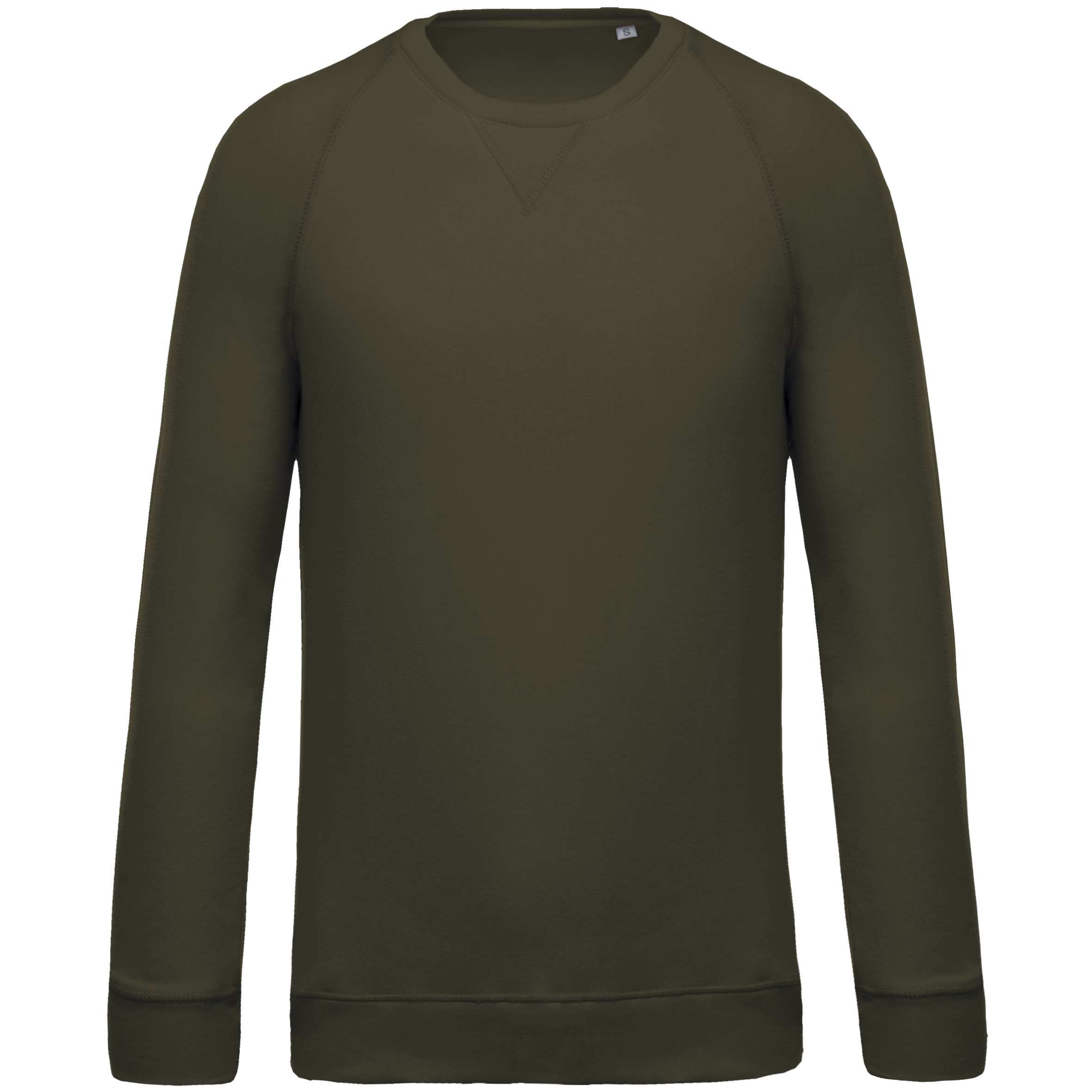 Kariban Herensweater BIO ronde hals raglanmouwen — Mossy Green