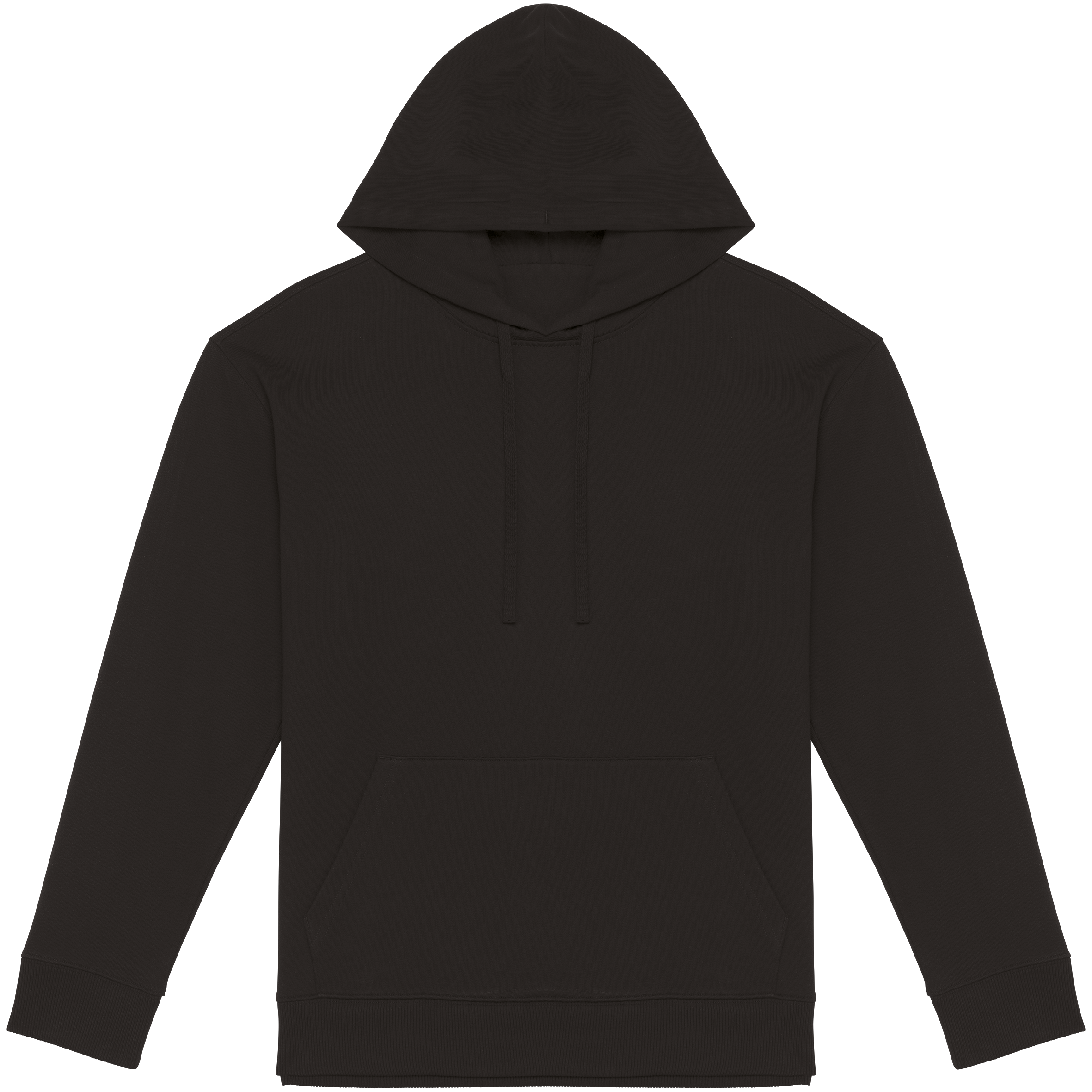 Native Spirit Ecologische uniseks sweater met capuchon en verlaagde schouders French Terry — Black