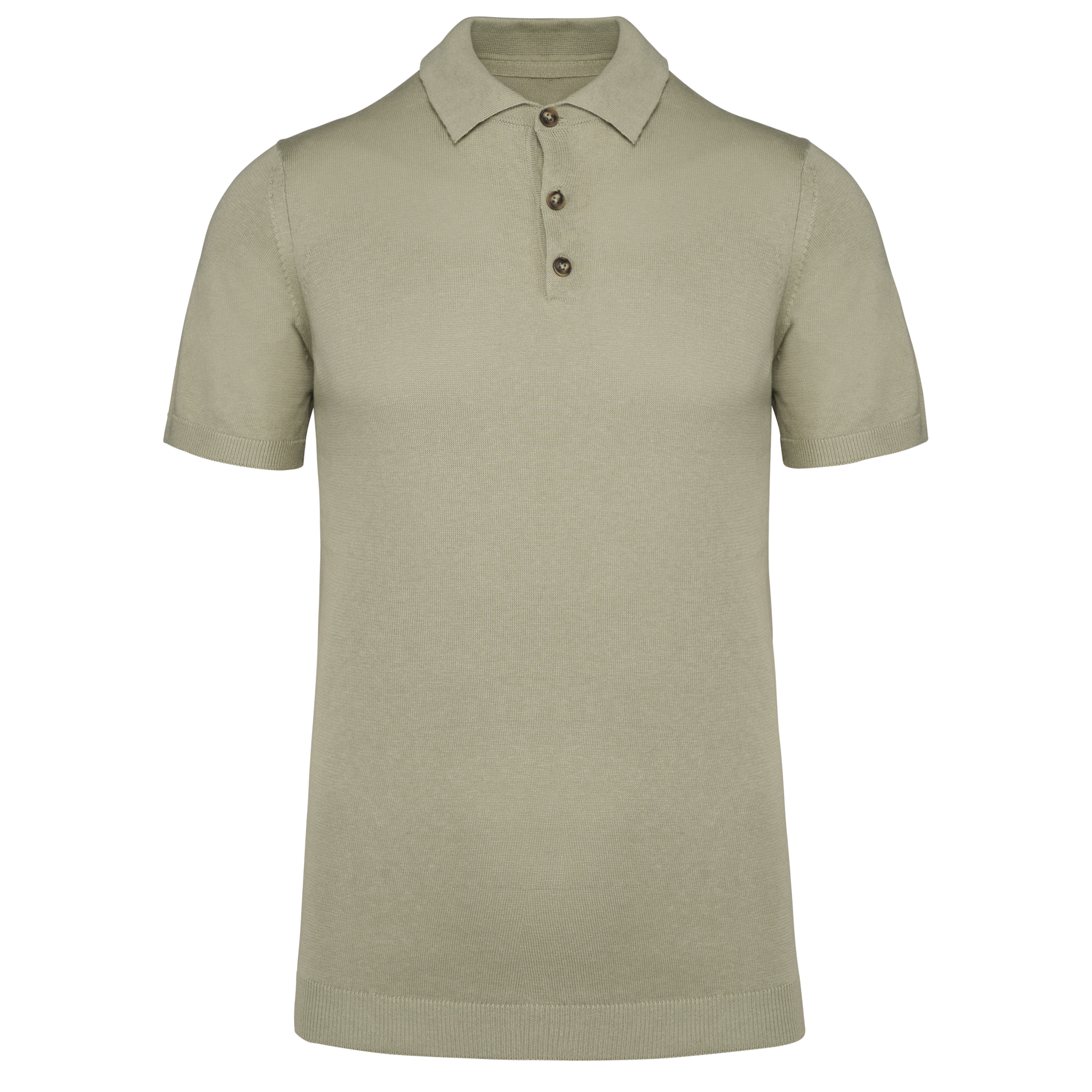 Spasso Ecologische tricot herenpolo — Almond Green