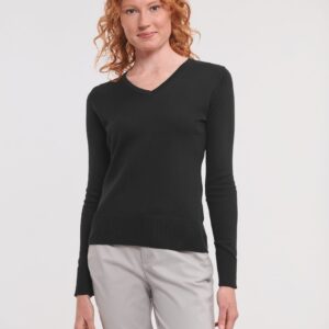 Russell Ladies' V-neck Knitted Pullover
