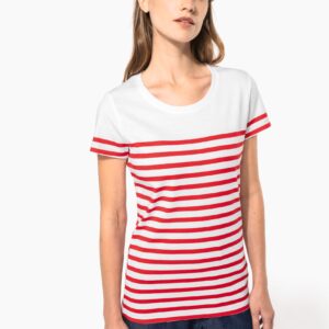 Kariban Marine-T-shirt ronde hals Bio dames