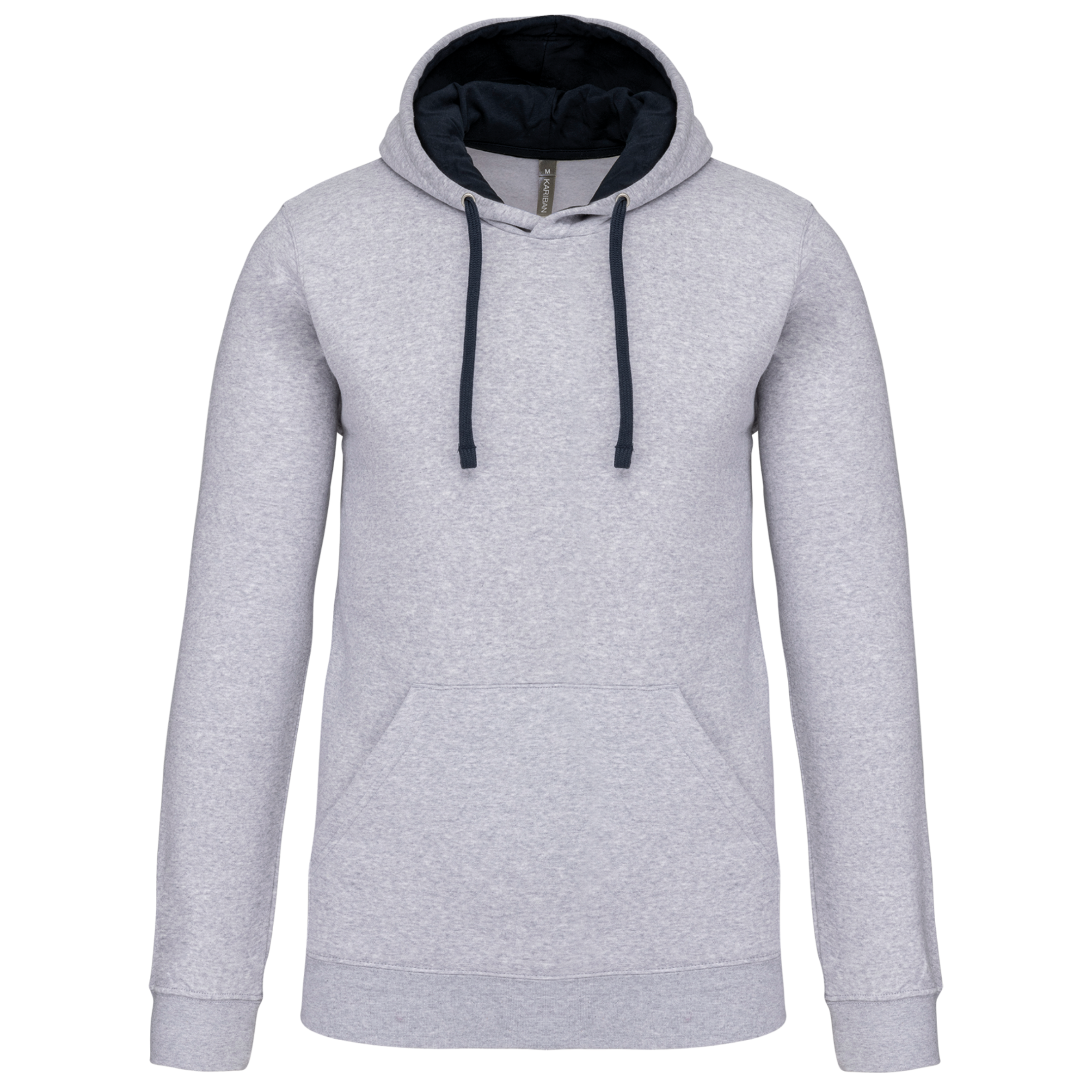 Kariban Sweater met contrasterende capuchon — Oxford Grey / Navy