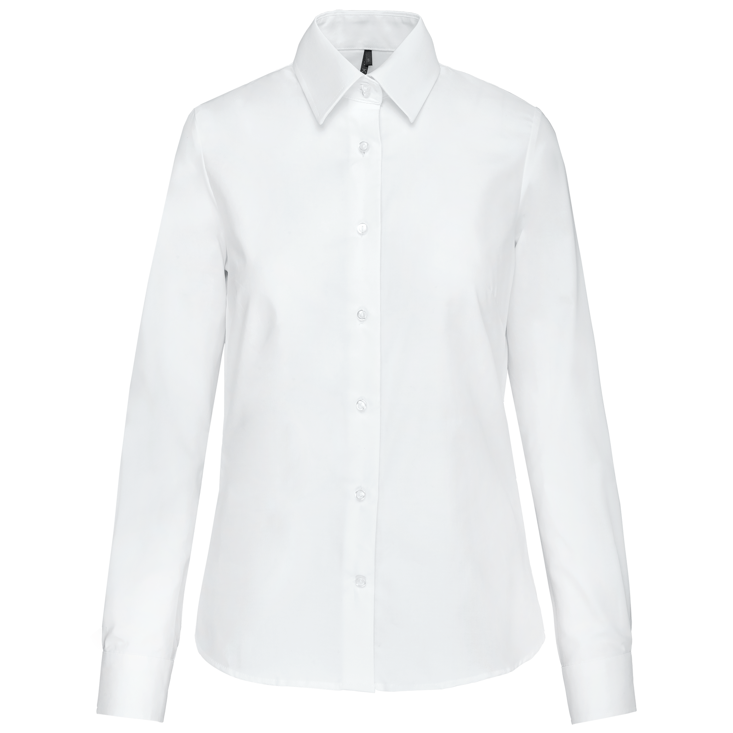 Kariban Dames Oxford blouse lange mouwen — White