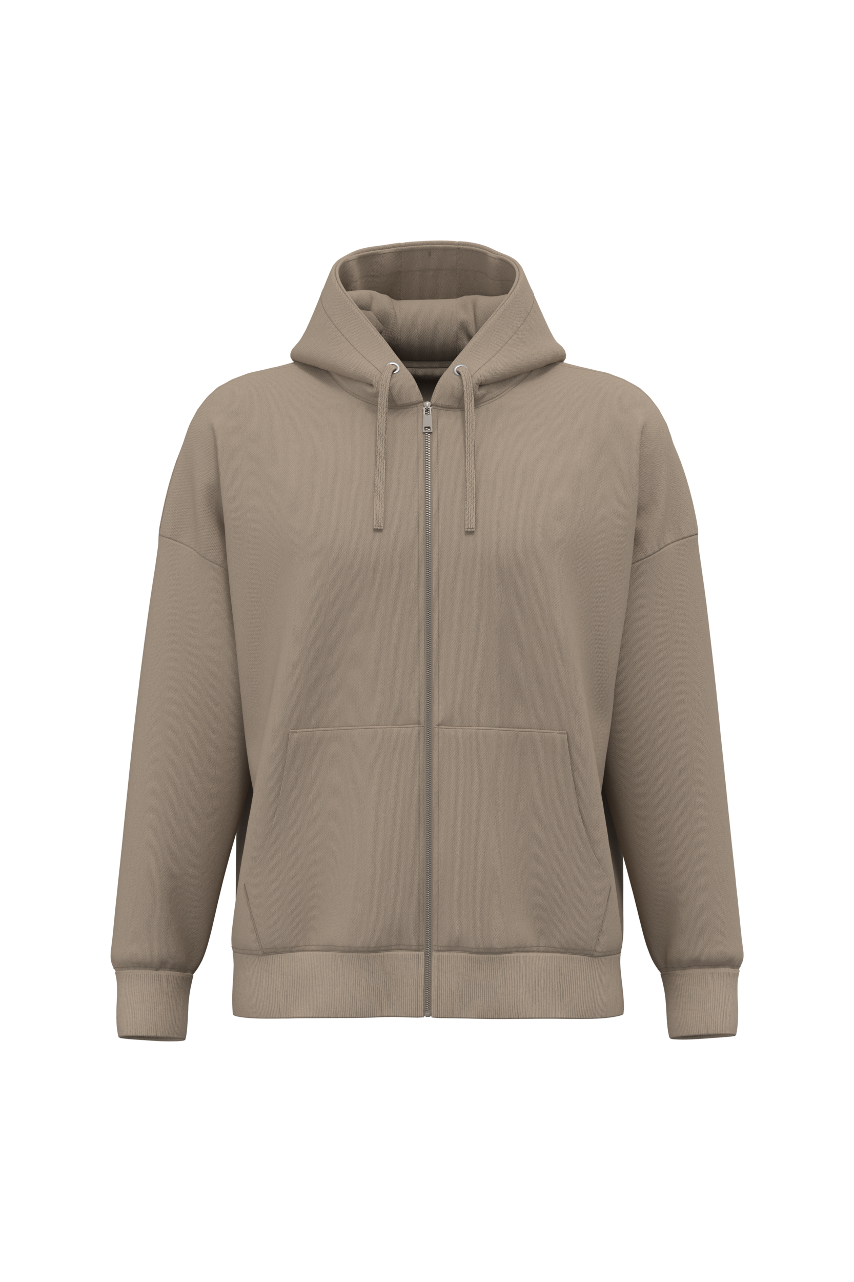 Native Spirit Duurzaam uniseks oversized sweatervest met capuchon — Wet Sand