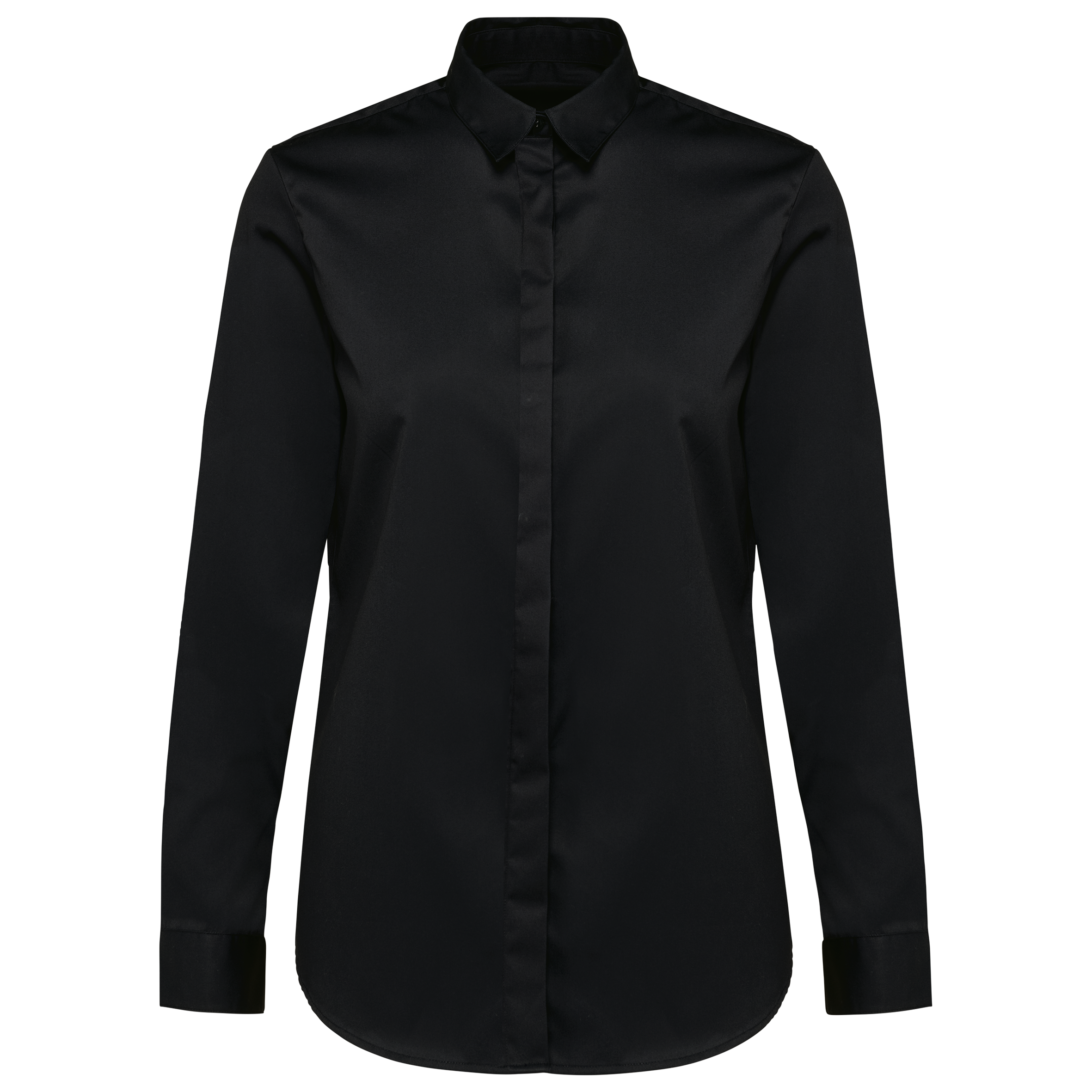 Kariban Premium Damesoverhemd van twill met lange mouwen — Black