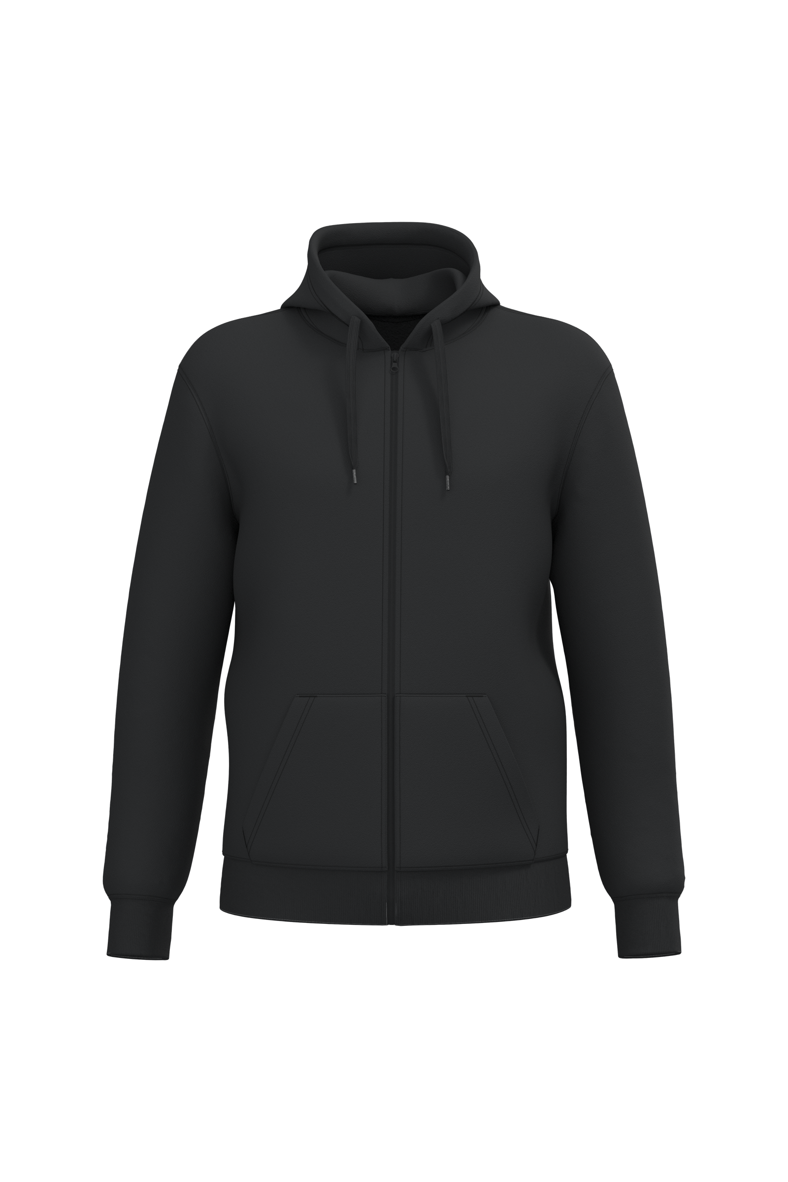 Kariban Gerecyclede uniseks sweater met rits en capuchon — Black
