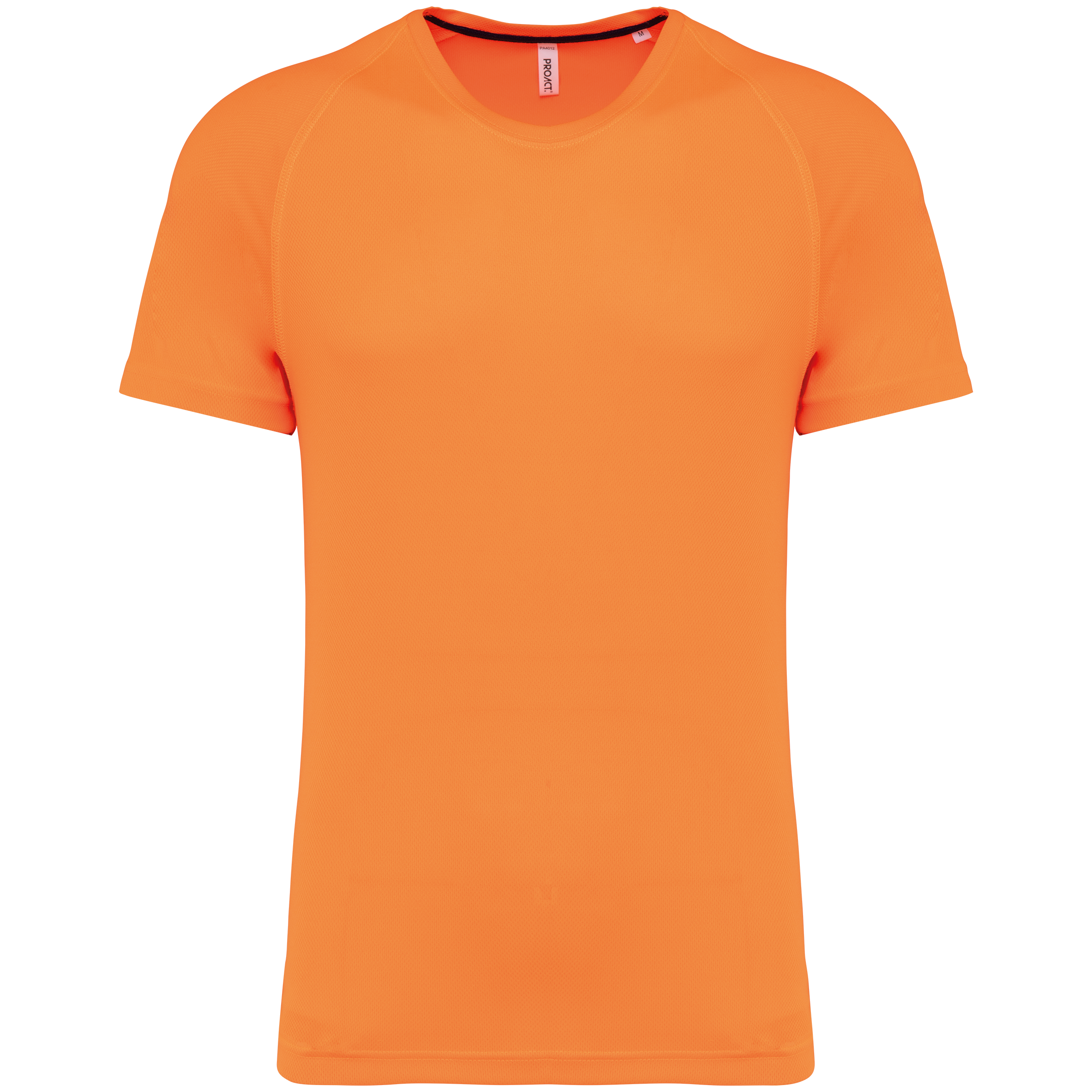 PROACT® Gerecycled herensport-T-shirt met ronde hals — Fluorescent Orange